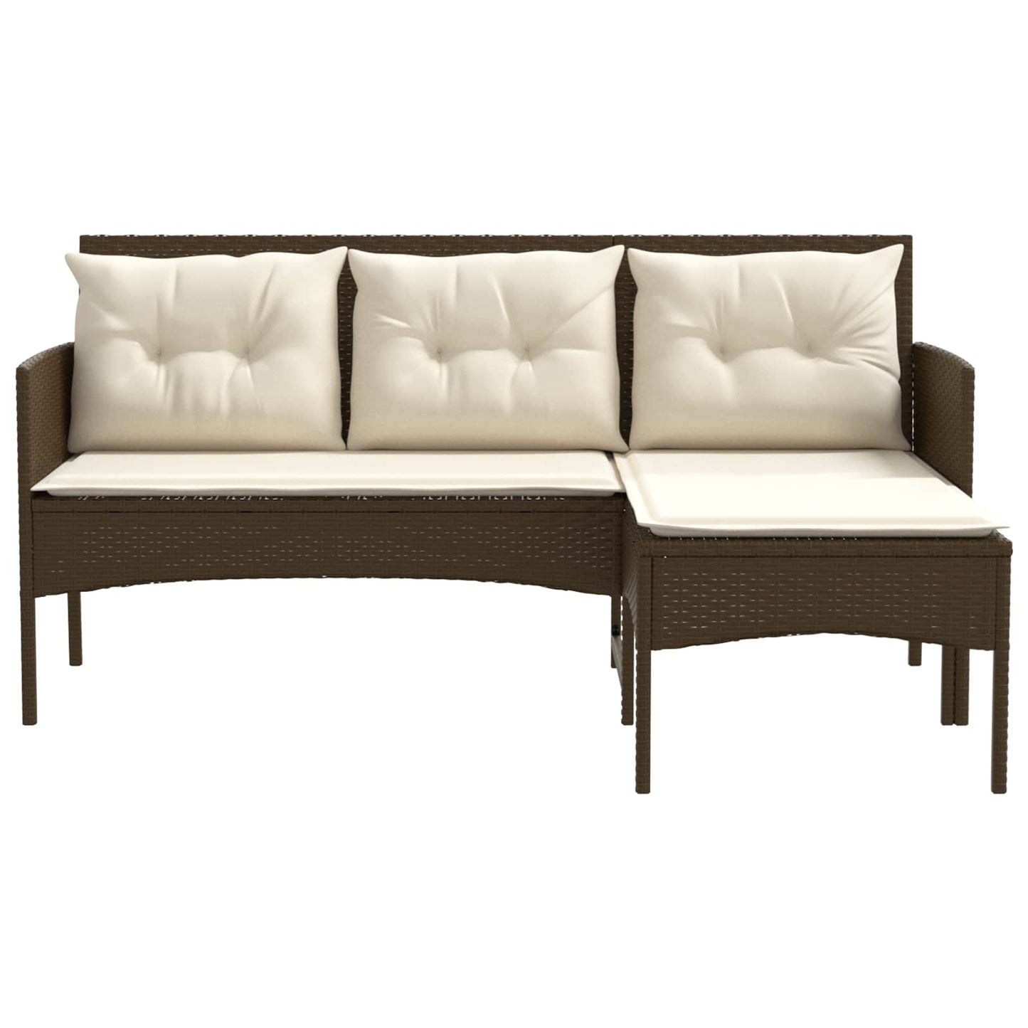 Gartensofa-set mit Kissen 2 pcs Poly-Rattan