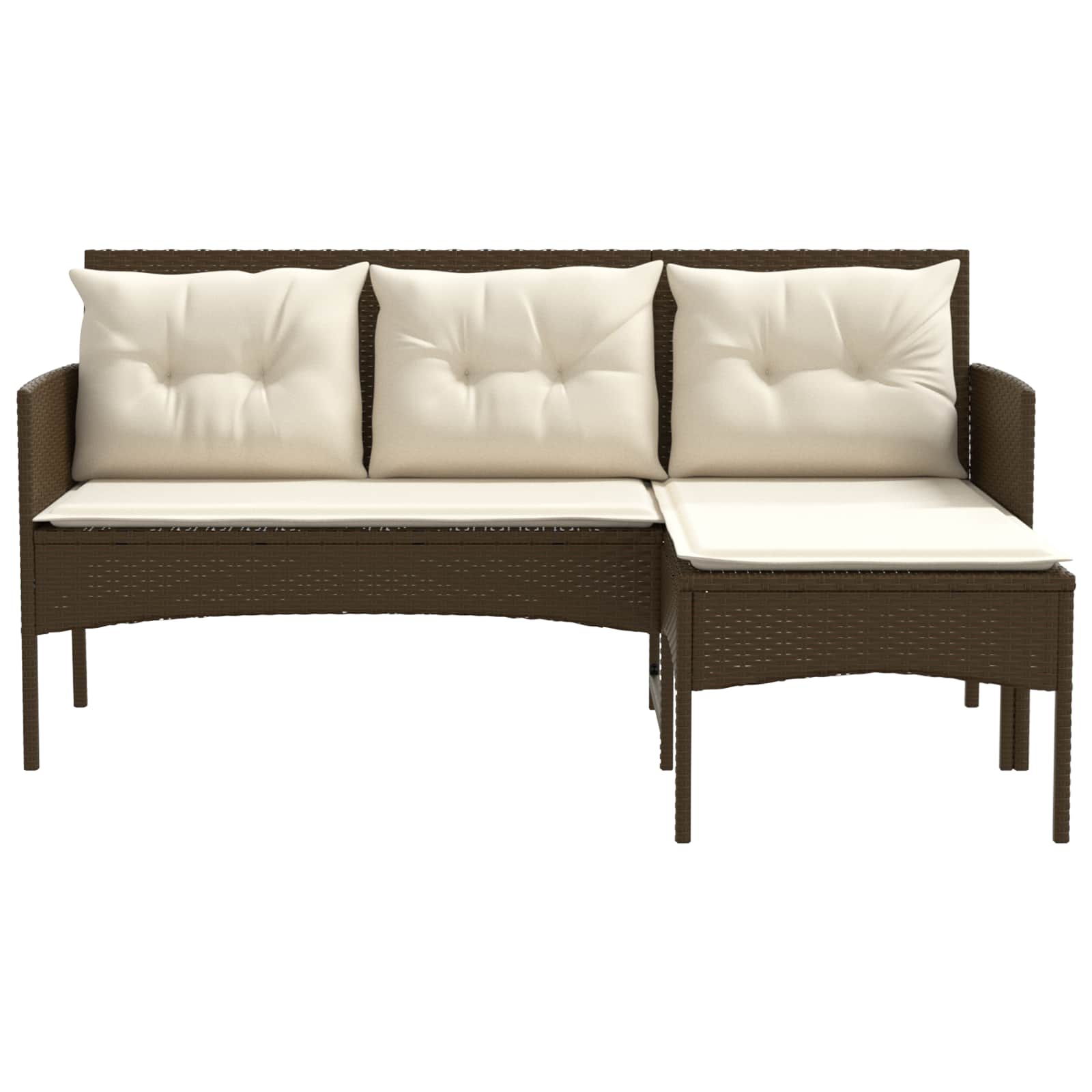 Gartensofa-set mit Kissen 2 pcs Poly-Rattan