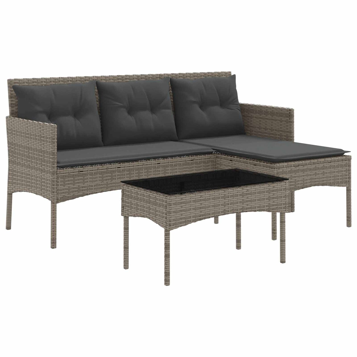 Gartensofa-set 2 stk. Poly-Rattan