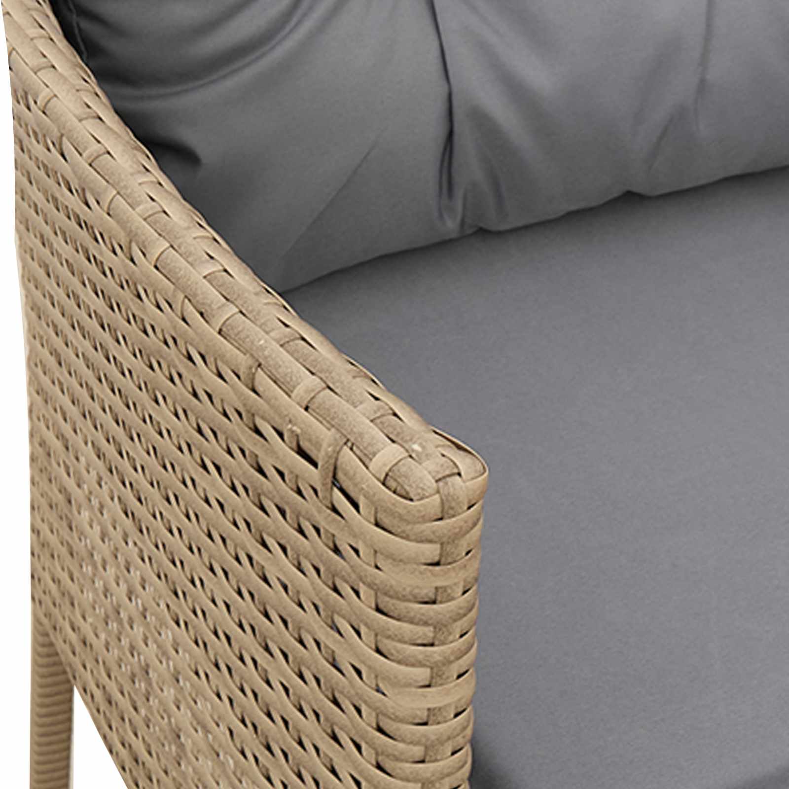 Gartensofa-set mit Kissen 2 pcs Poly-Rattan