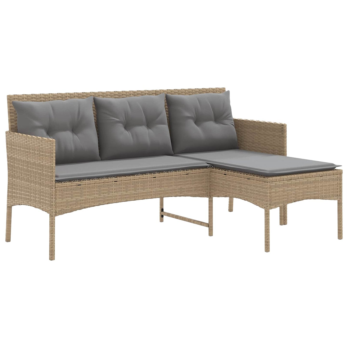 Gartensofa-set mit Kissen 2 pcs Poly-Rattan