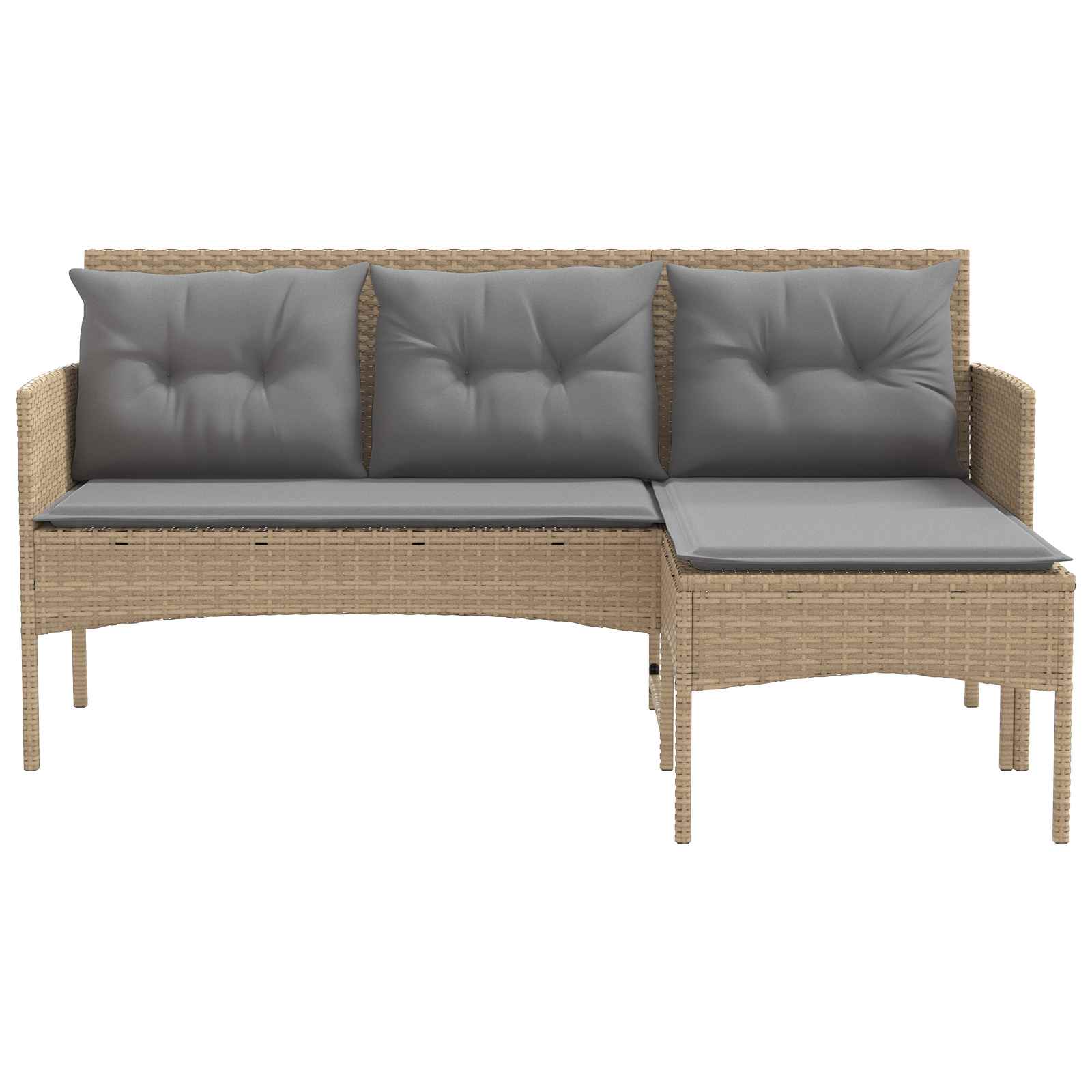 Gartensofa-set mit Kissen 2 pcs Poly-Rattan