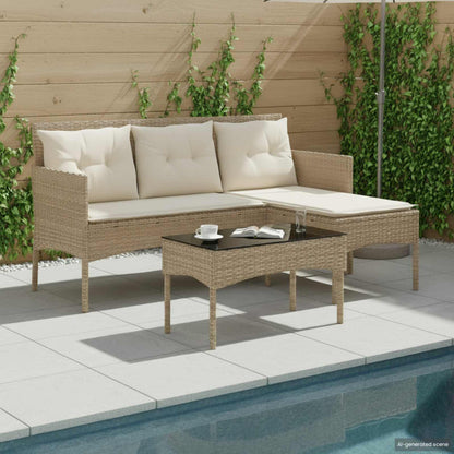 Gartensofa-set 2 stk. Poly-Rattan