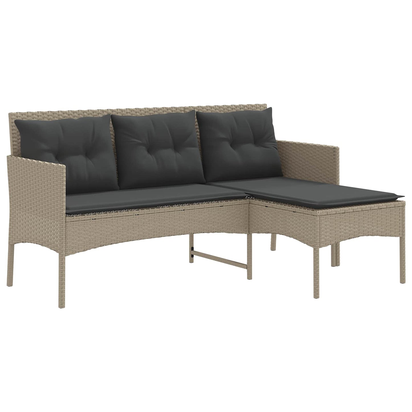 Gartensofa-set mit Kissen 2 pcs Poly-Rattan