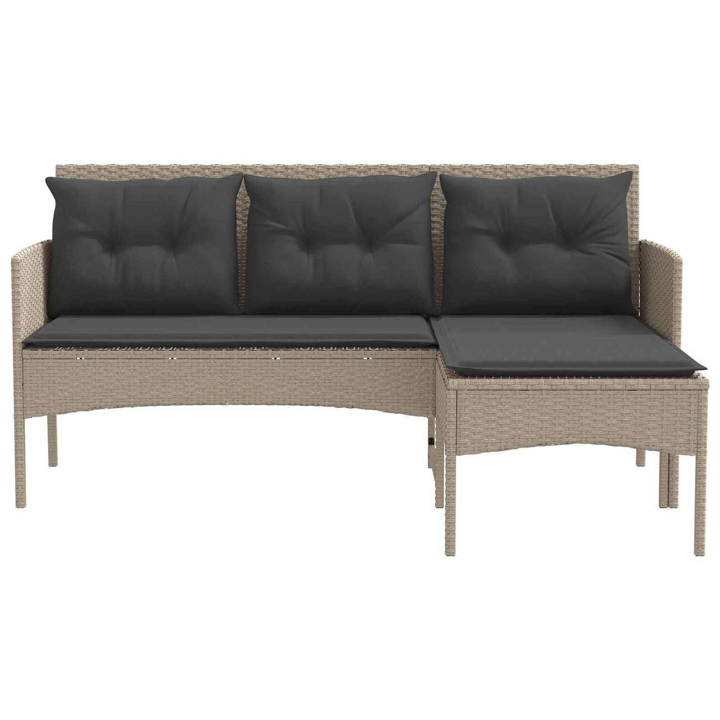 Gartensofa-set mit Kissen 2 pcs Poly-Rattan