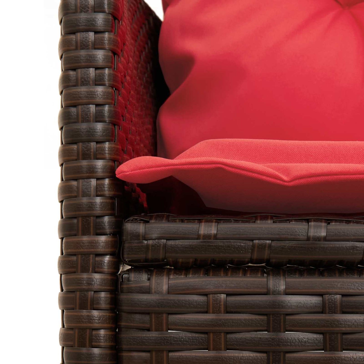 Gartensofa-set 2 stk. Braun und Rot Poly-Rattan