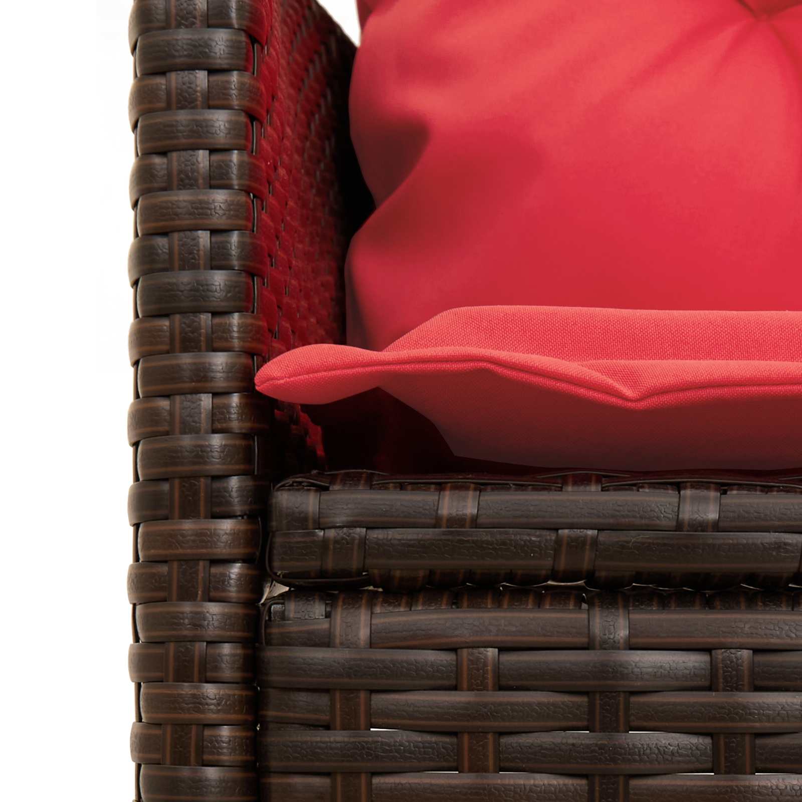 Gartensofa-set 2 stk. Braun und Rot Poly-Rattan