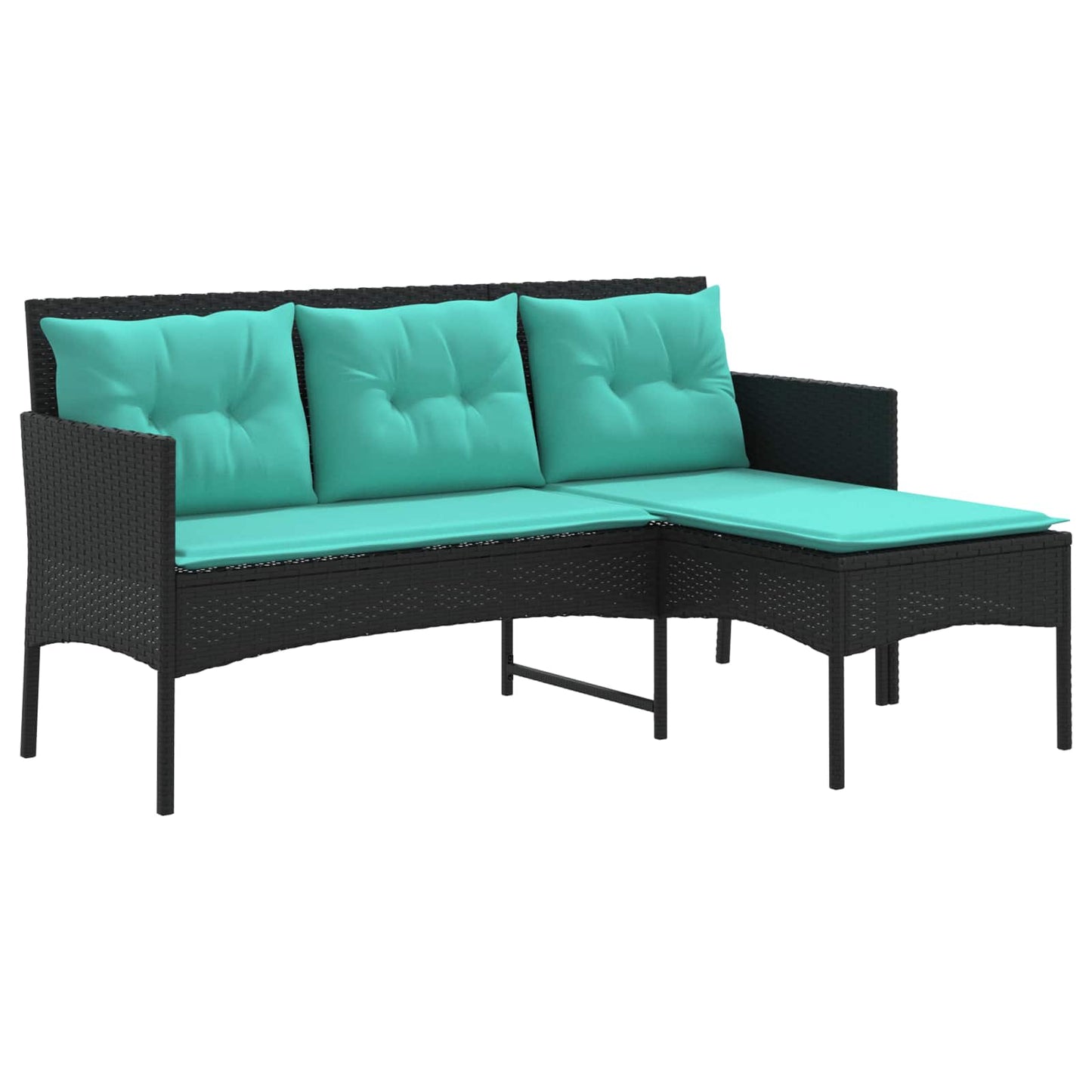 Gartensofa-set mit Kissen 2 pcs Poly-Rattan