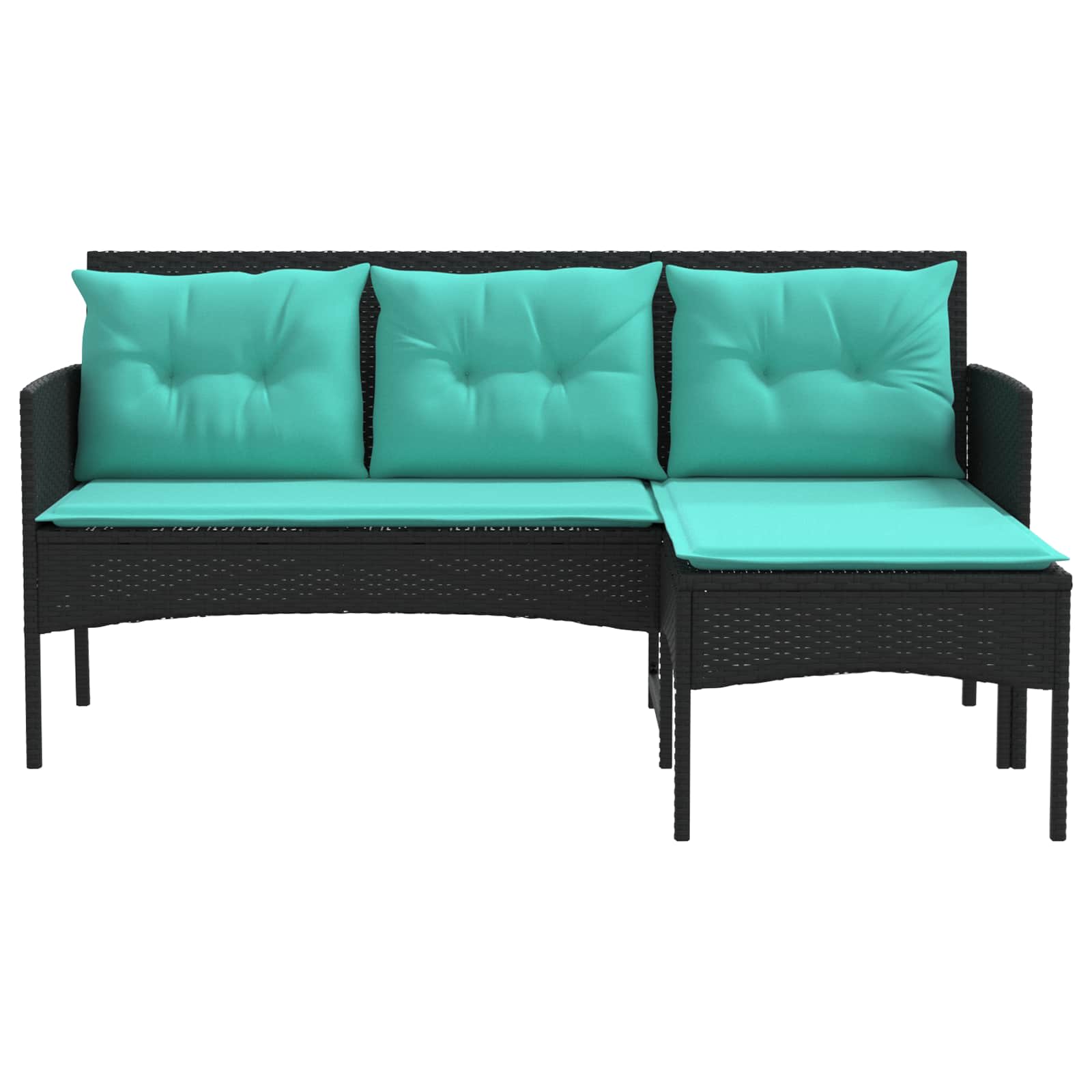 Gartensofa-set mit Kissen 2 pcs Poly-Rattan