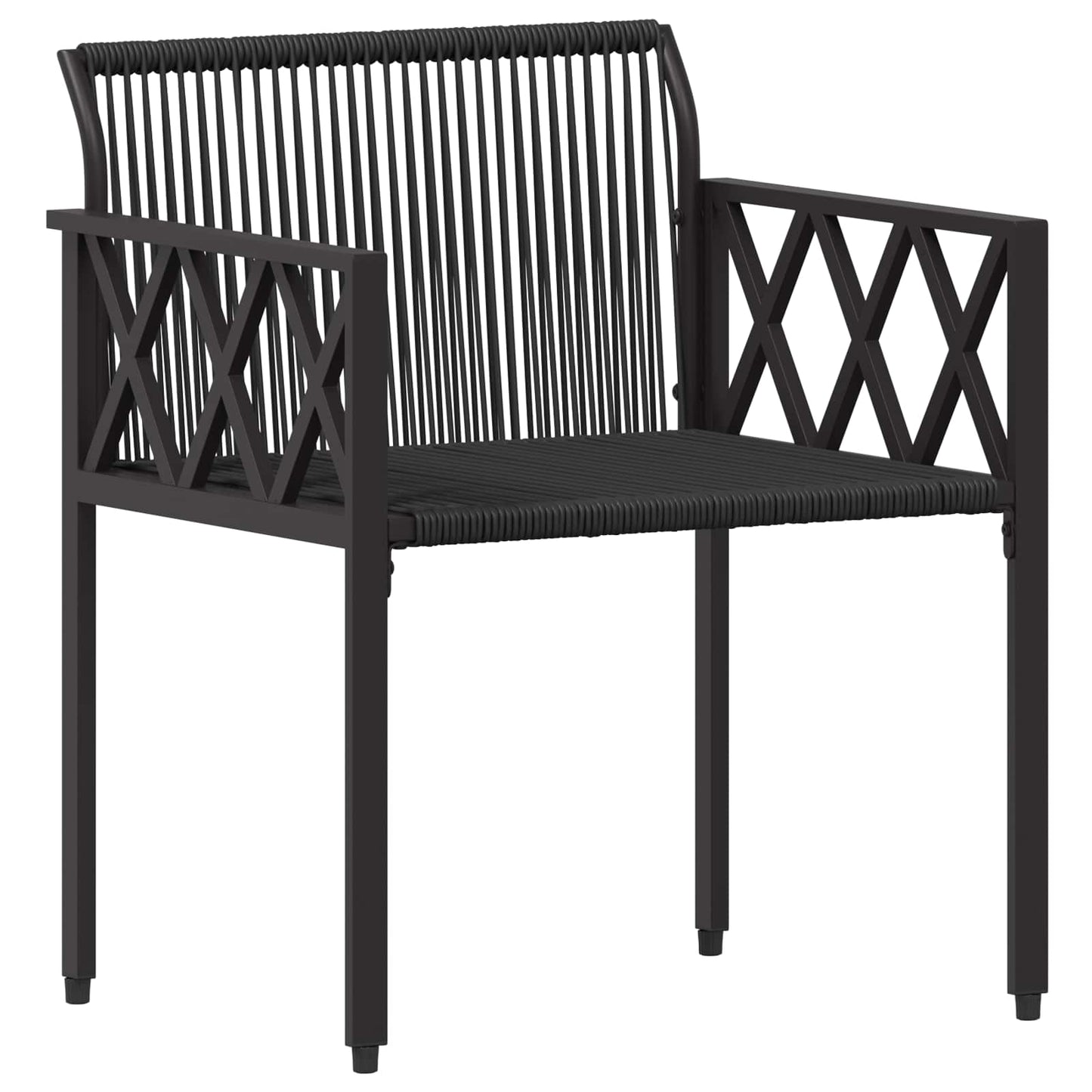 Gartenmöbel-Set 4 Stk. Schwarz und Cremeweiß Poly-Rattan