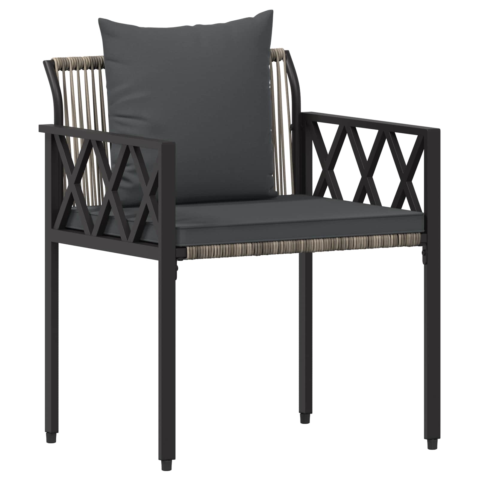 Gartenmöbel-Set 4 Stk. Grau und Dunkelgrau Poly-Rattan