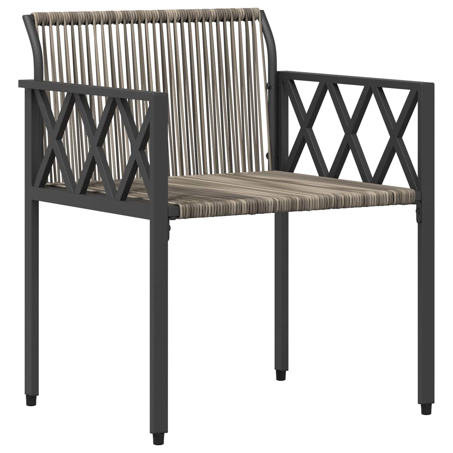 Gartenmöbel-Set 4 stk. Grau und Marineblau Poly-Rattan