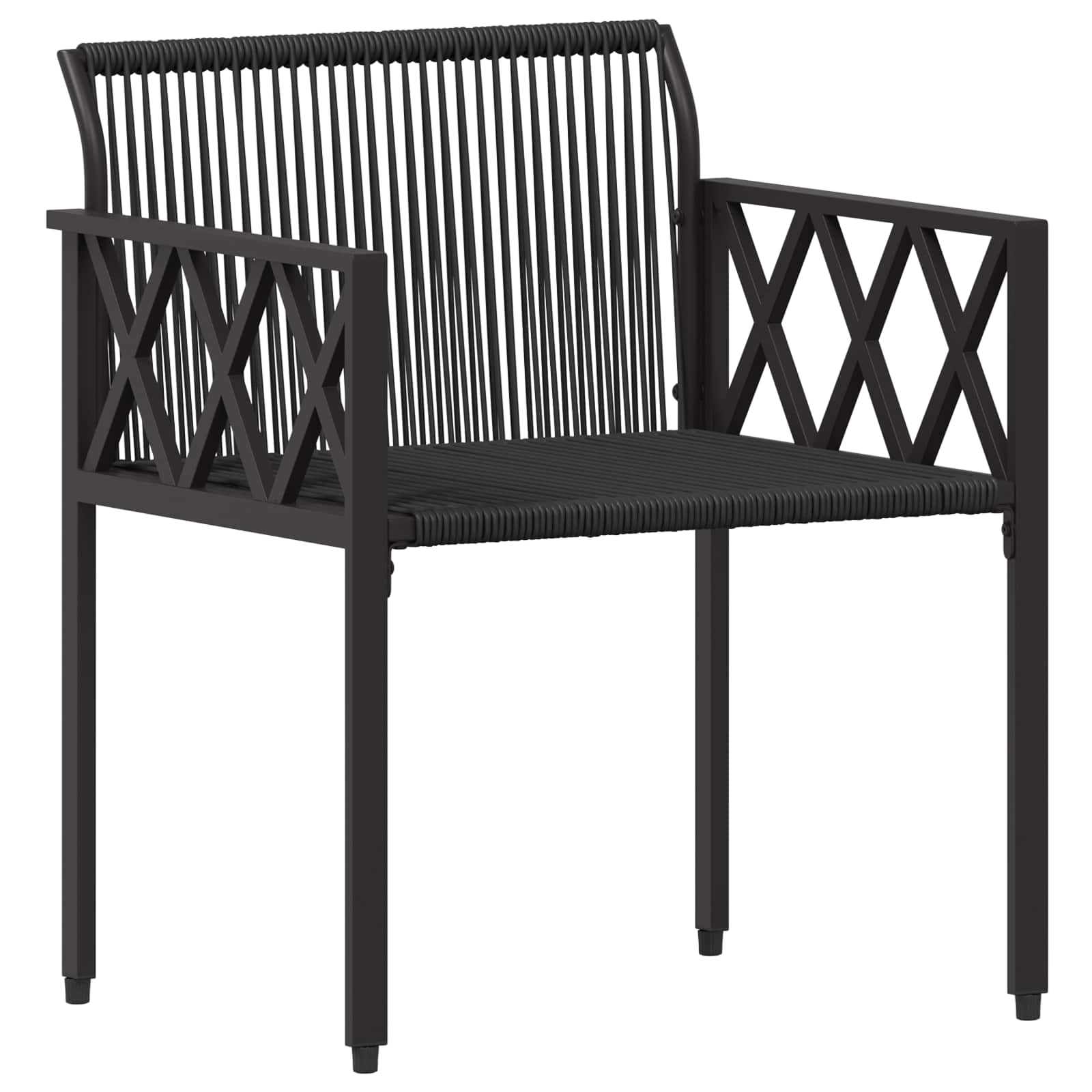 Gartenmöbel-Set 3 Stk. Schwarz und Cremeweiß Poly-Rattan