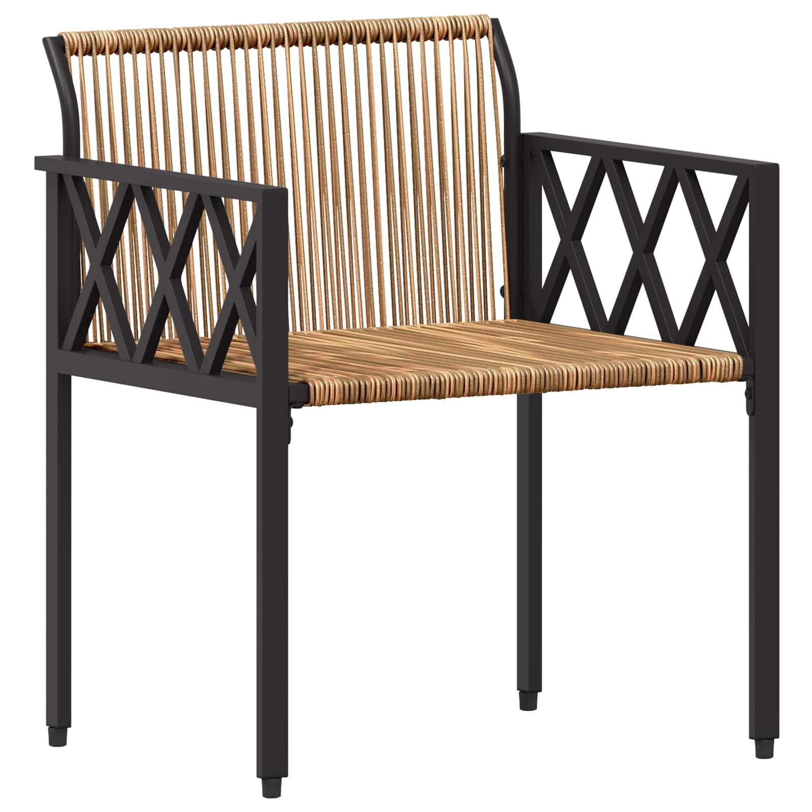 Gartenmöbel-Set 3 Stk. Braun und Creme Weiß Poly-Rattan