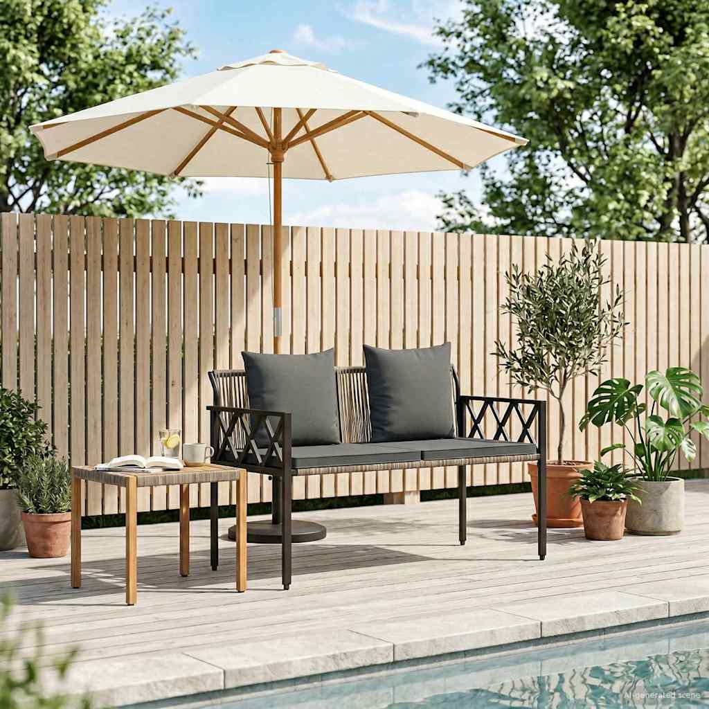 Bänke für Outdoor 2 -Seater 116 x 56 x 75 cm Poly-Rattan