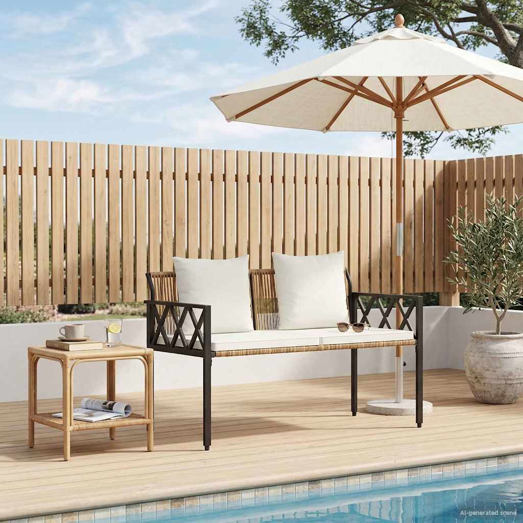 Bänke für Outdoor 2 -Seater 116 x 56 x 75 cm Poly-Rattan
