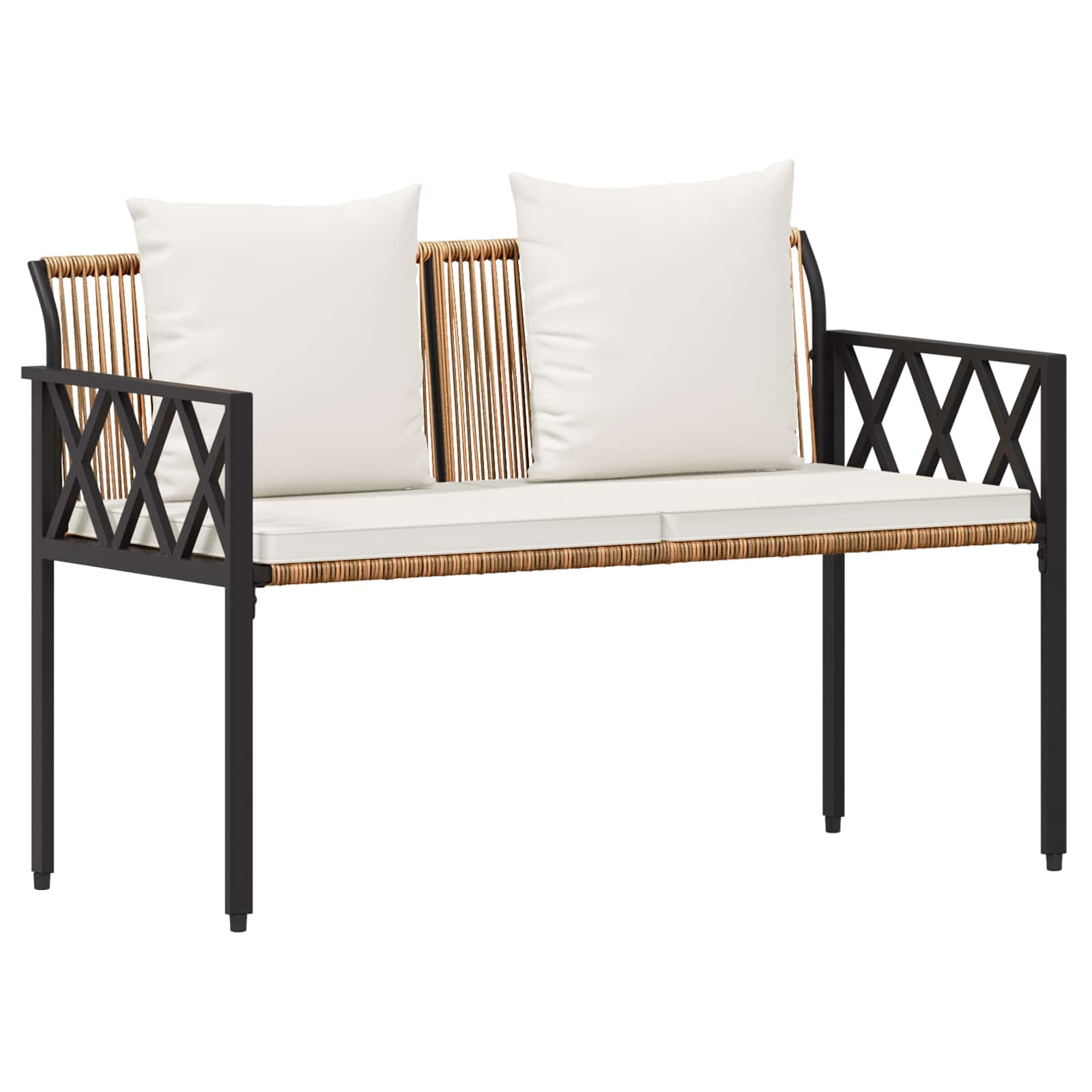 Bänke für Outdoor 2 -Seater 116 x 56 x 75 cm Poly-Rattan