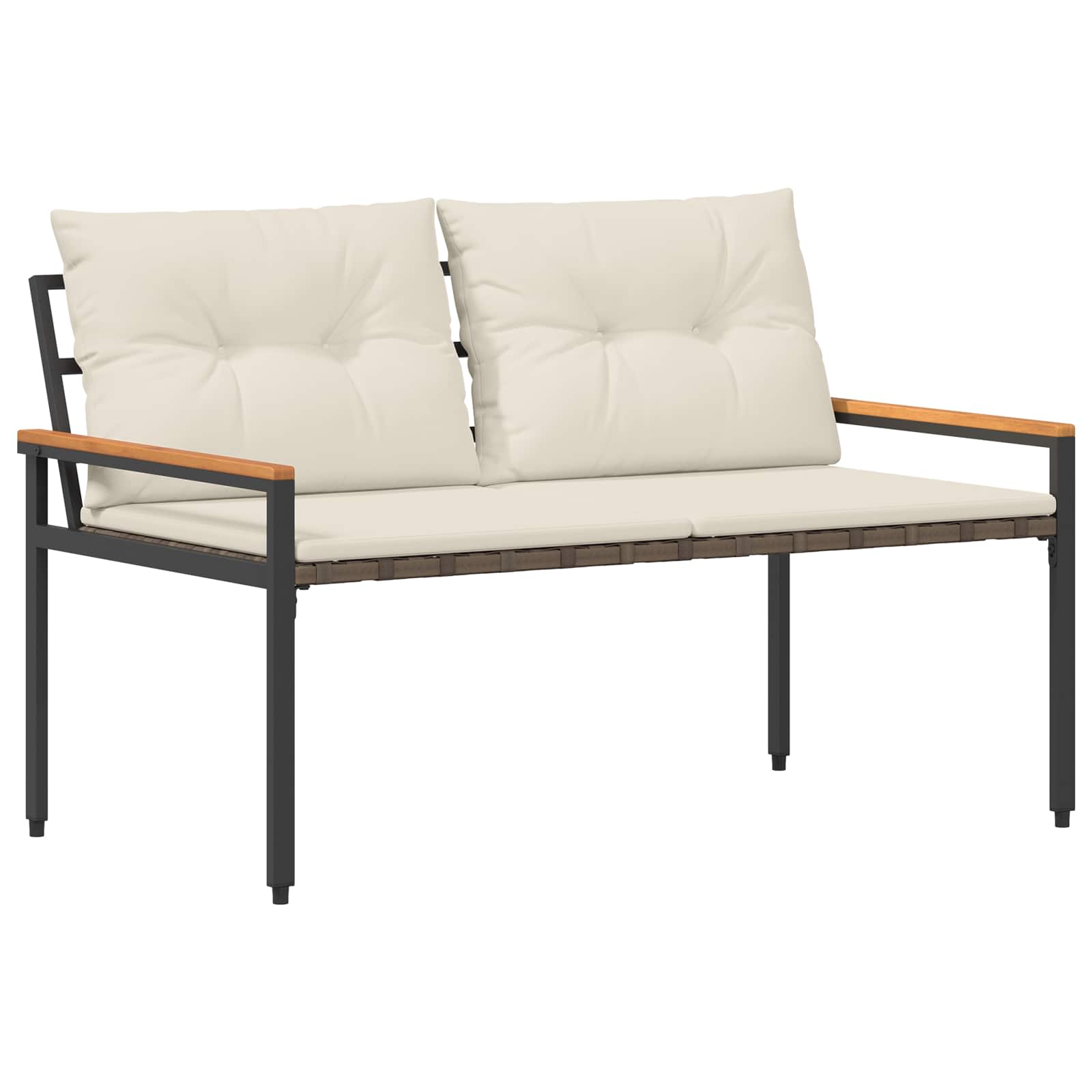 Bank Outdoor 2 -Seater 116 x 67,5 x 72 cm Poly-Rattan Cremeweiß