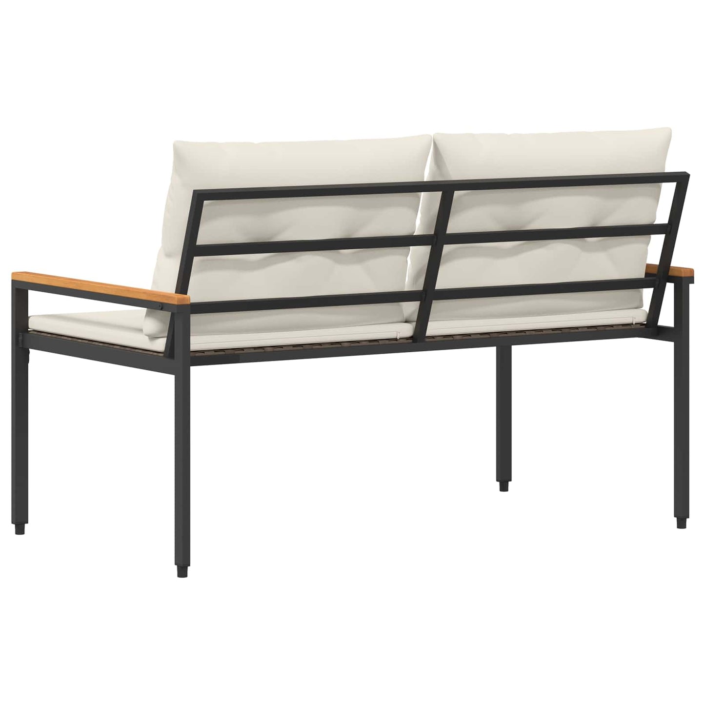 Bank Outdoor 2 -Seater 116 x 67,5 x 72 cm Poly-Rattan Cremeweiß