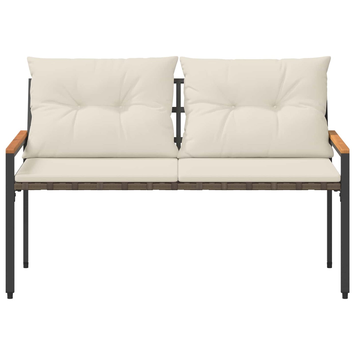 Bank Outdoor 2 -Seater 116 x 67,5 x 72 cm Poly-Rattan Cremeweiß