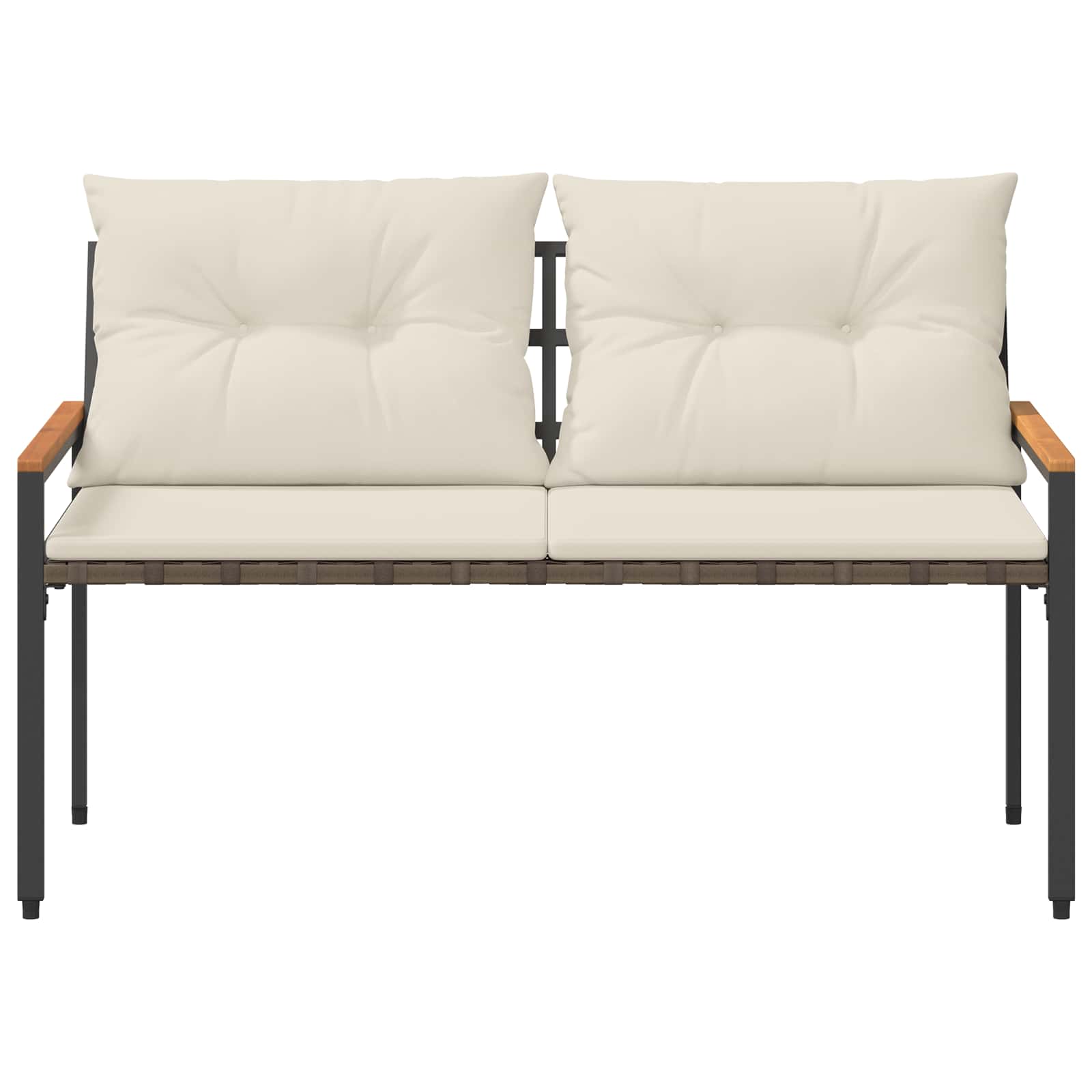 Bank Outdoor 2 -Seater 116 x 67,5 x 72 cm Poly-Rattan Cremeweiß