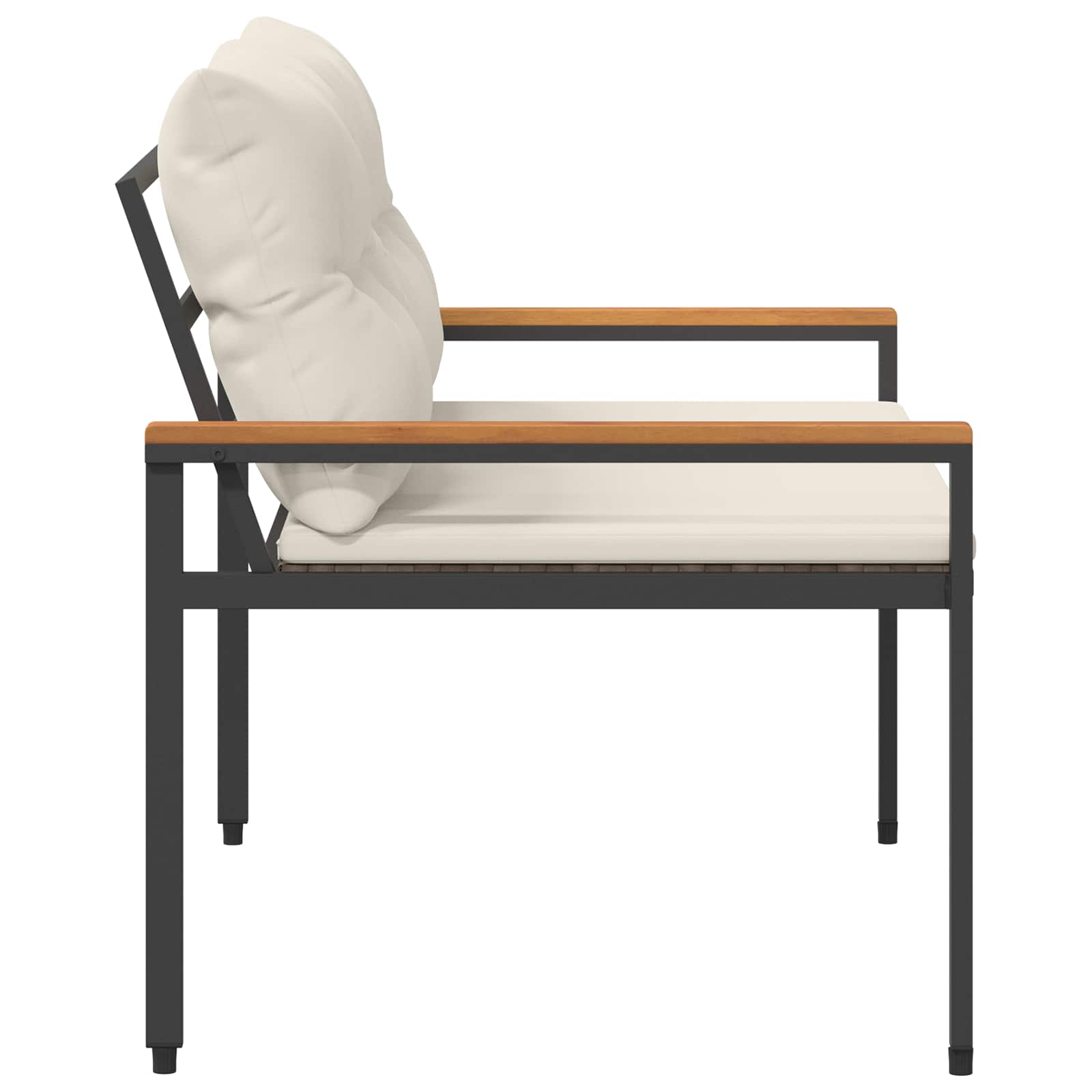 Bank Outdoor 2 -Seater 116 x 67,5 x 72 cm Poly-Rattan Cremeweiß