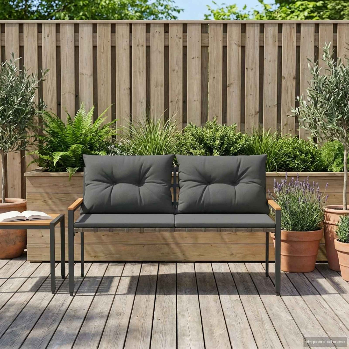 Bank Outdoor 2 -Seater 116 x 67,5 x 72 cm Poly-Rattan