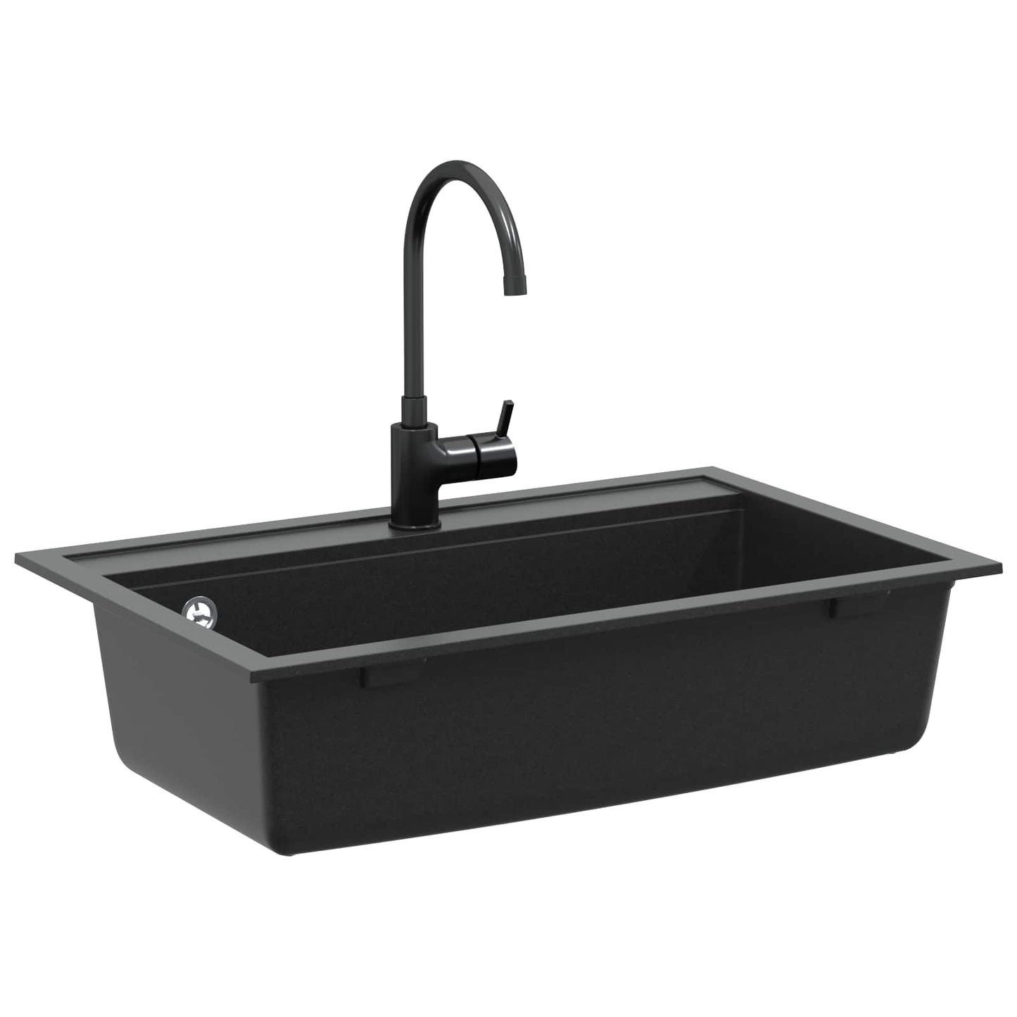 Waschbecken Granit 795 x 505 mm Schwarz