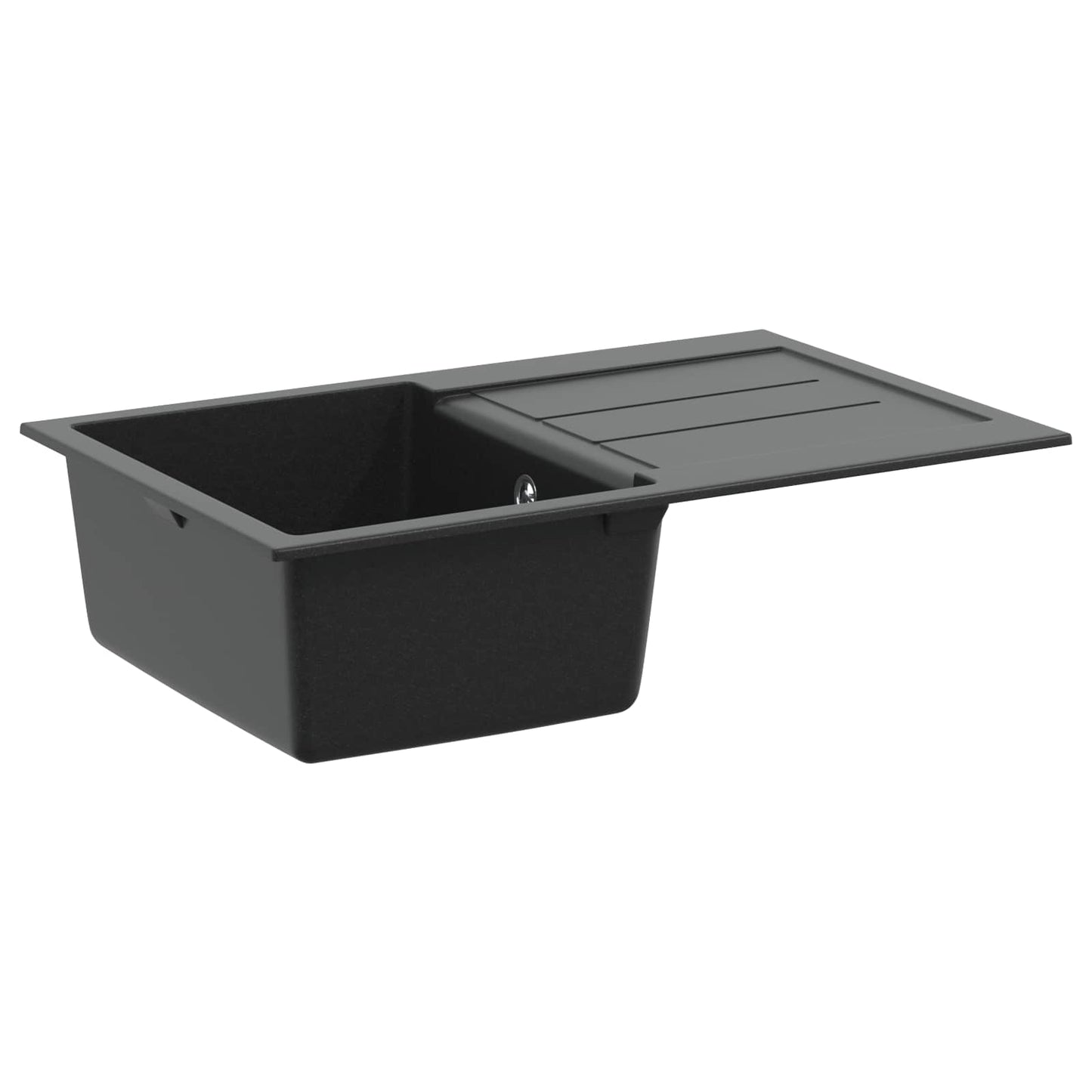 Waschbecken Schwarz 780 x 500 mm 80% Quarz und 20% Harz