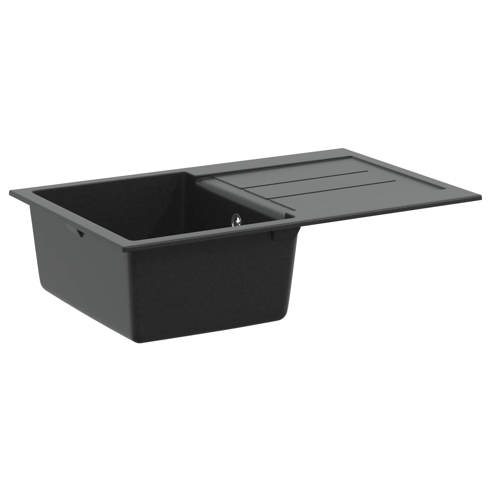 Waschbecken Schwarz 780 x 500 mm 80% Quarz und 20% Harz