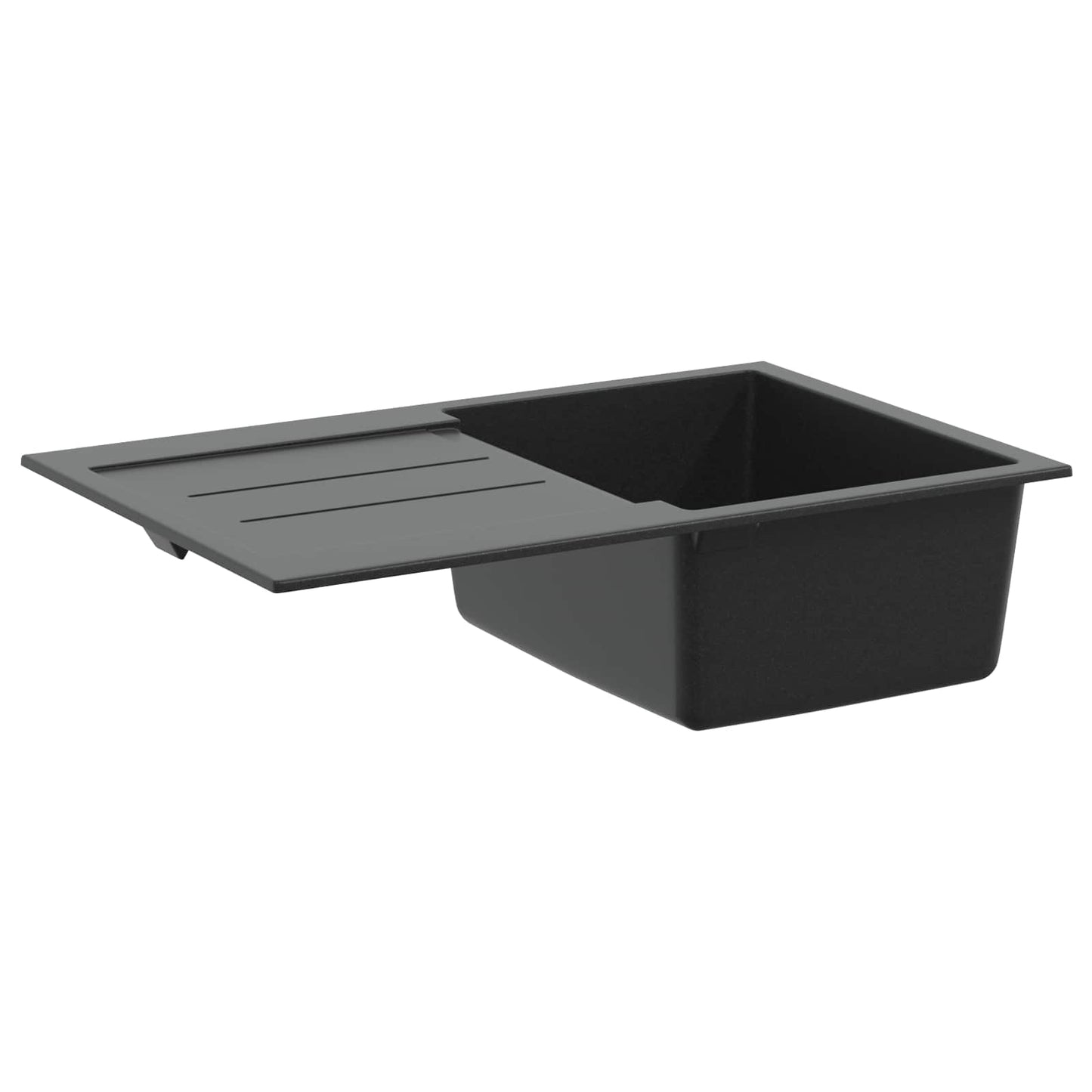 Waschbecken Schwarz 780 x 500 mm 80% Quarz und 20% Harz