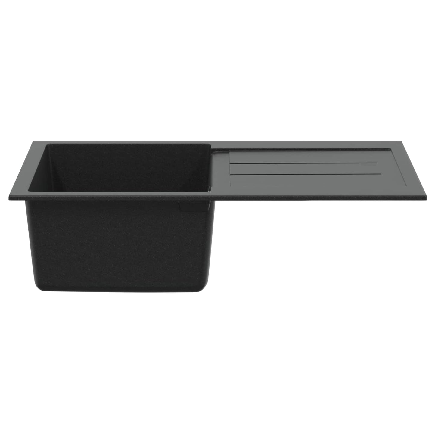Waschbecken Schwarz 780 x 500 mm 80% Quarz und 20% Harz