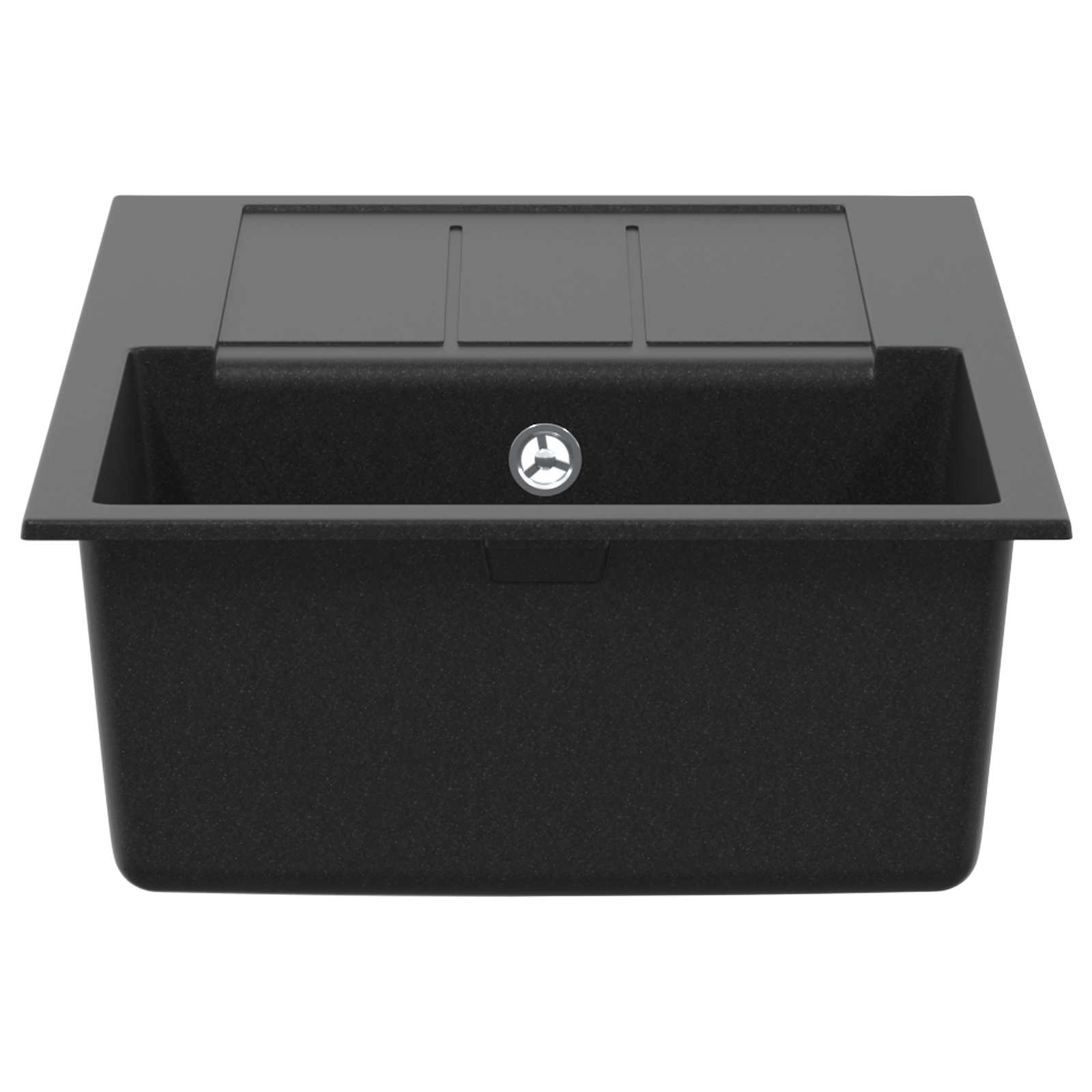 Waschbecken Schwarz 780 x 500 mm 80% Quarz und 20% Harz