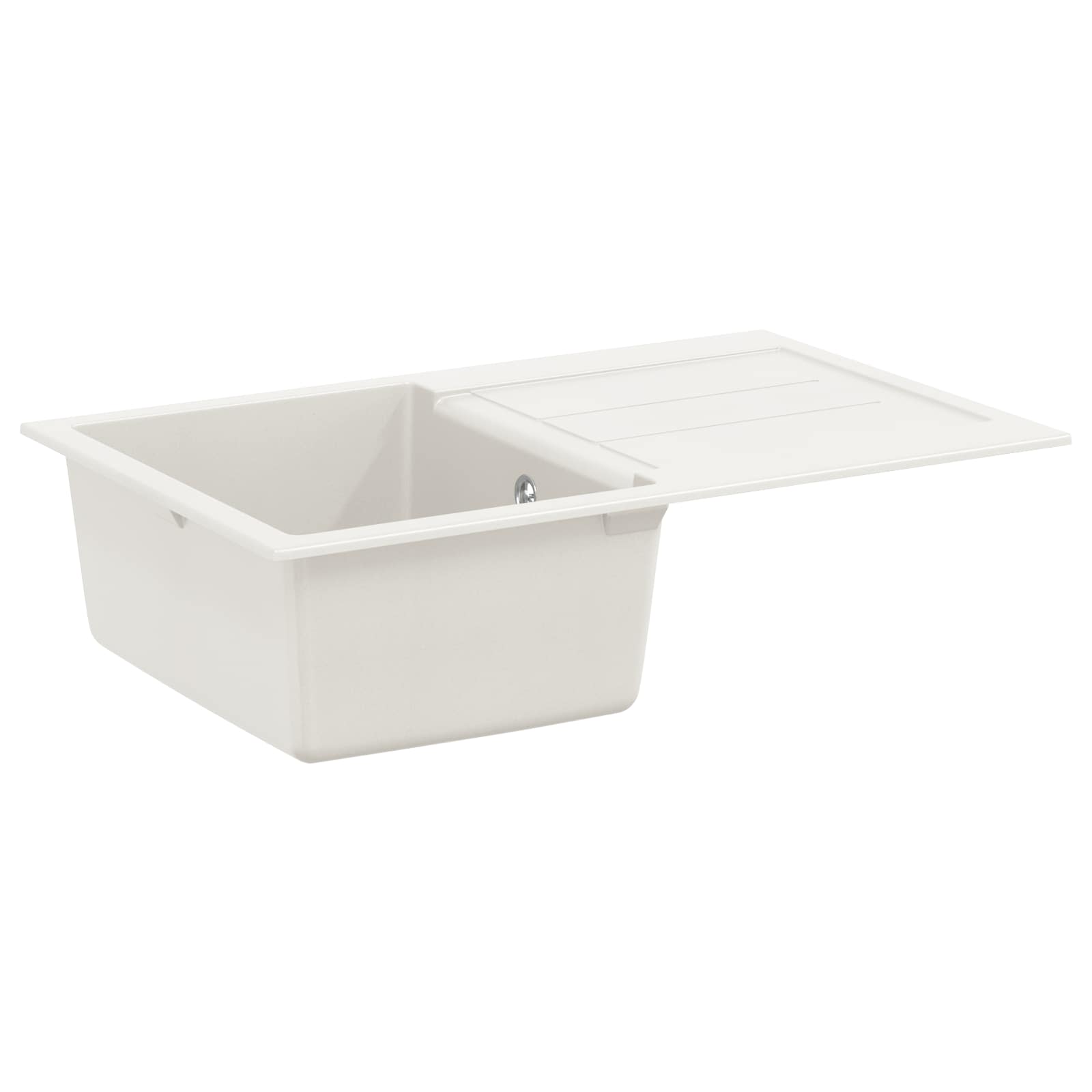 Waschbecken Weiß 780 x 500 mm 80% Quarz und 20% Harz