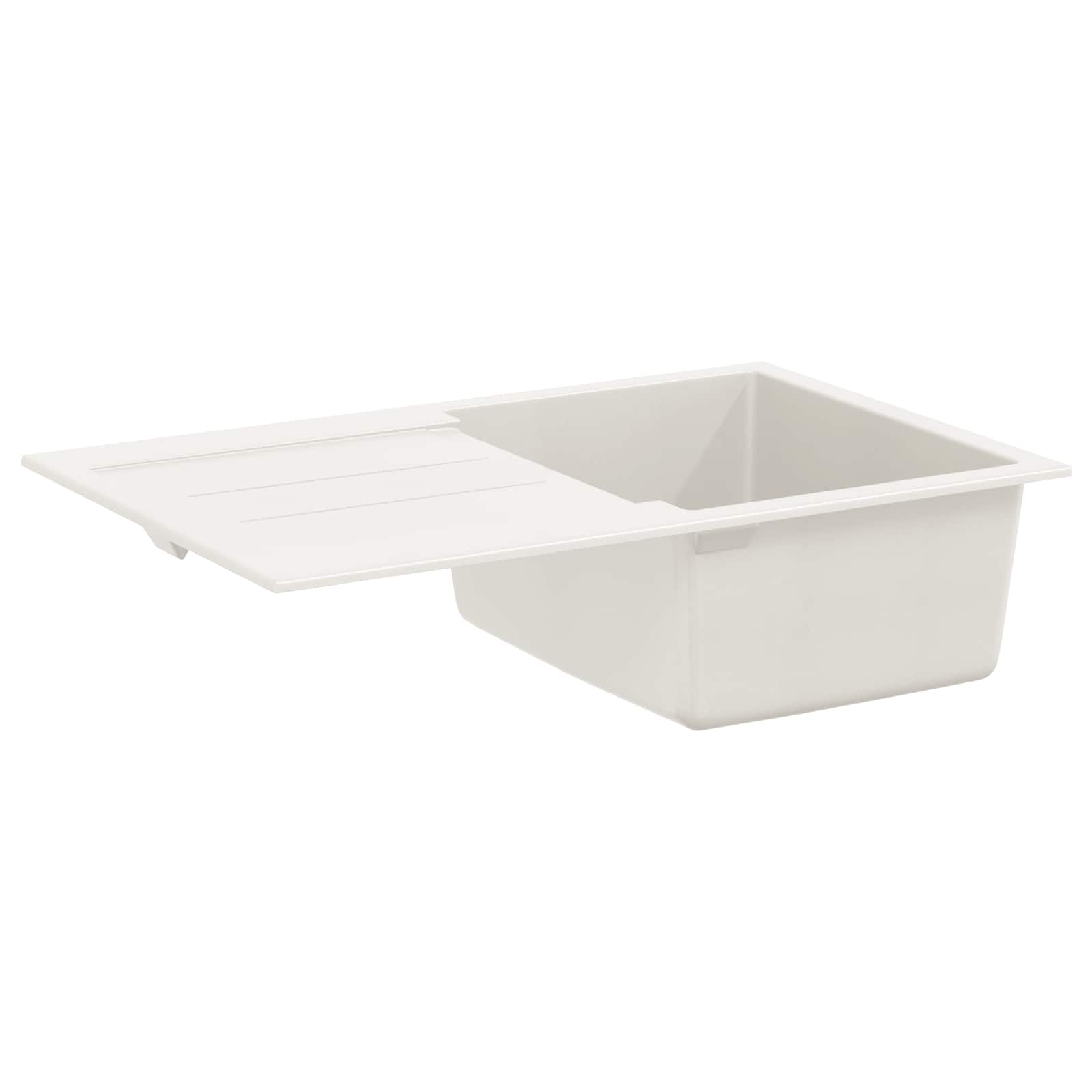 Waschbecken Weiß 780 x 500 mm 80% Quarz und 20% Harz