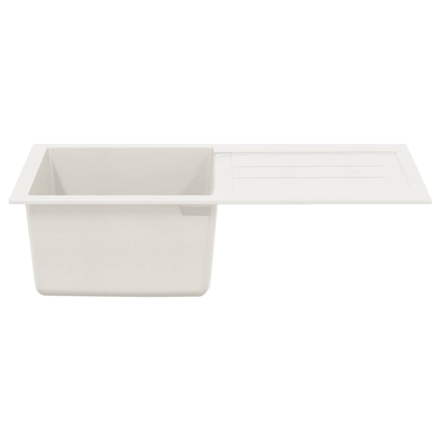 Waschbecken Weiß 780 x 500 mm 80% Quarz und 20% Harz