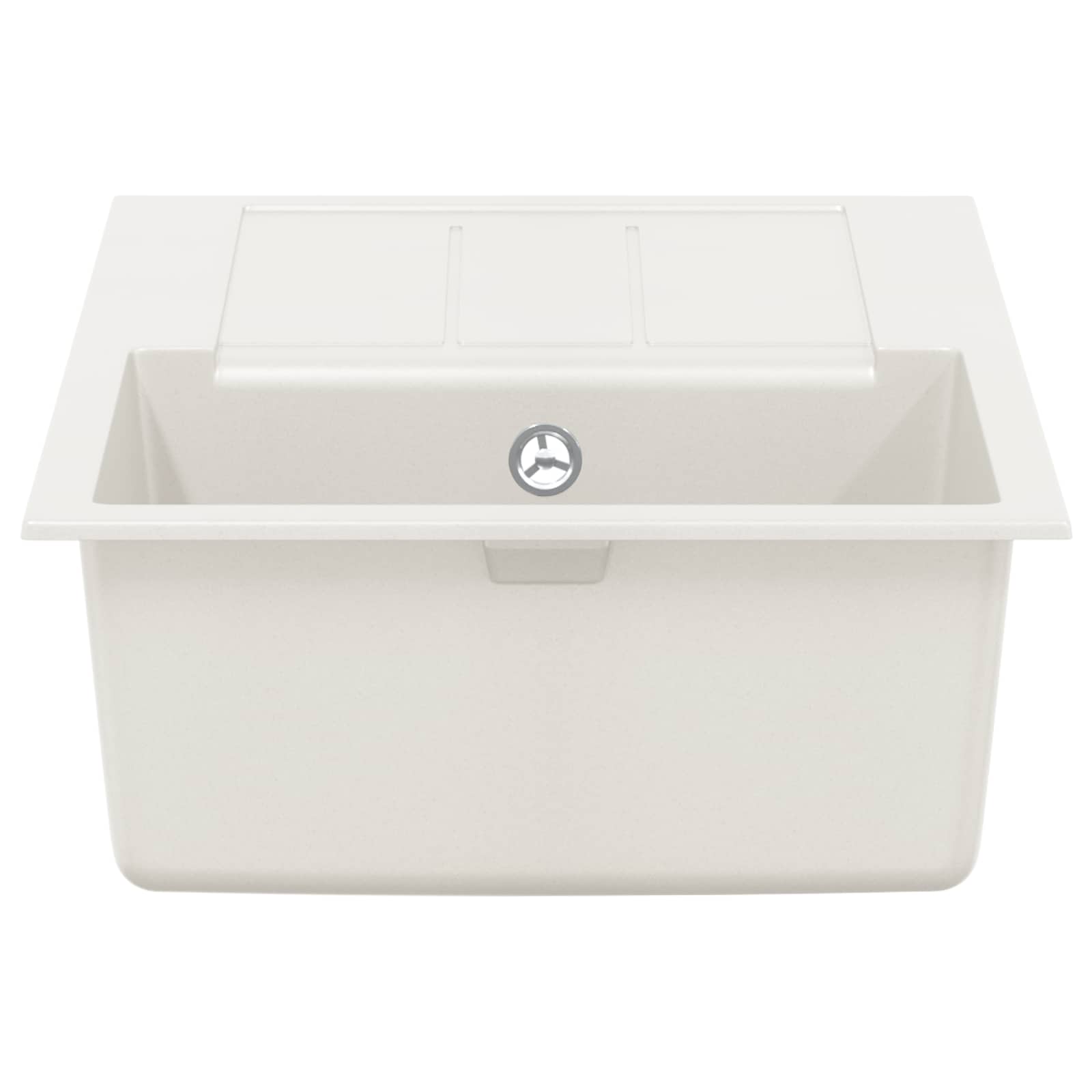 Waschbecken Weiß 780 x 500 mm 80% Quarz und 20% Harz
