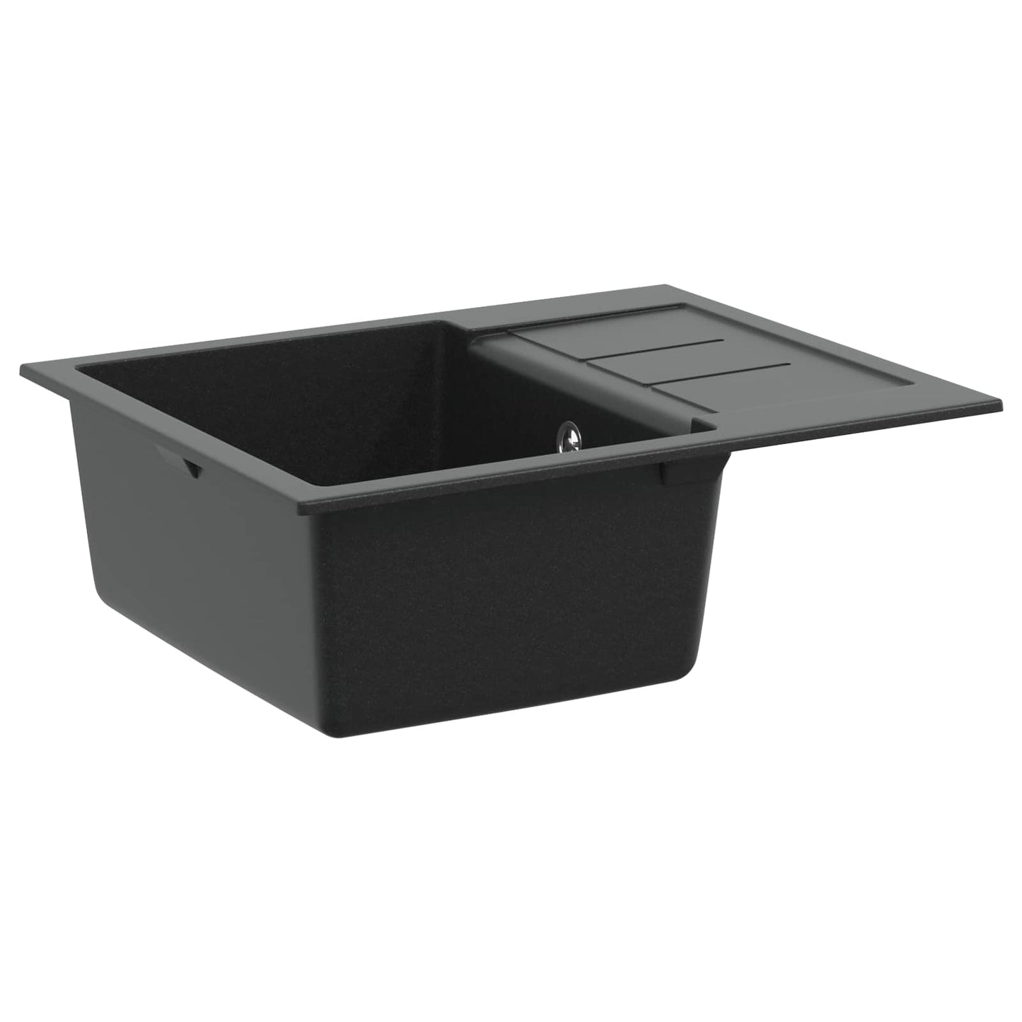 Waschbecken Schwarz 620 x 500 mm 80% Quarz und 20% Harz