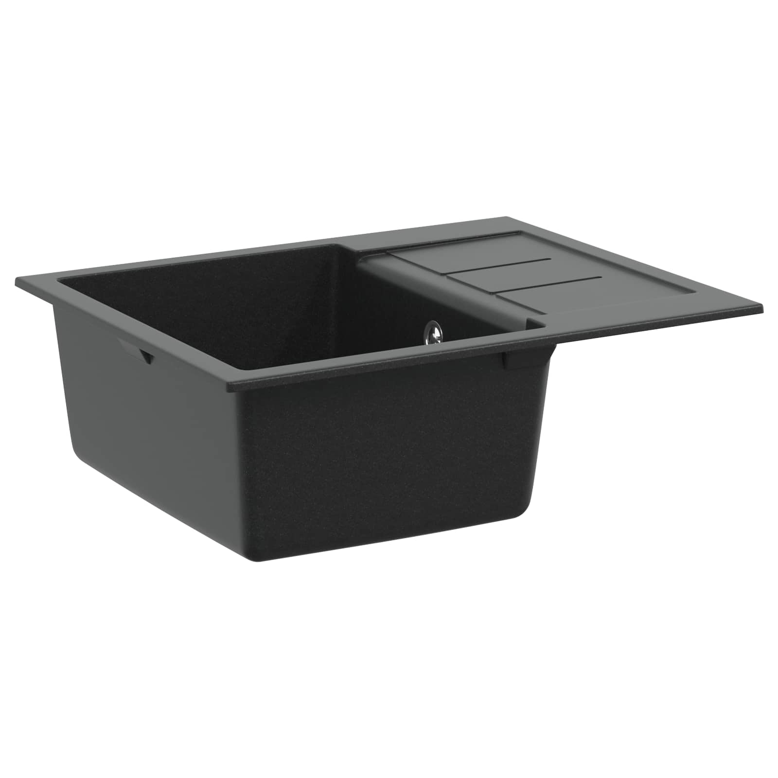 Waschbecken Schwarz 620 x 500 mm 80% Quarz und 20% Harz