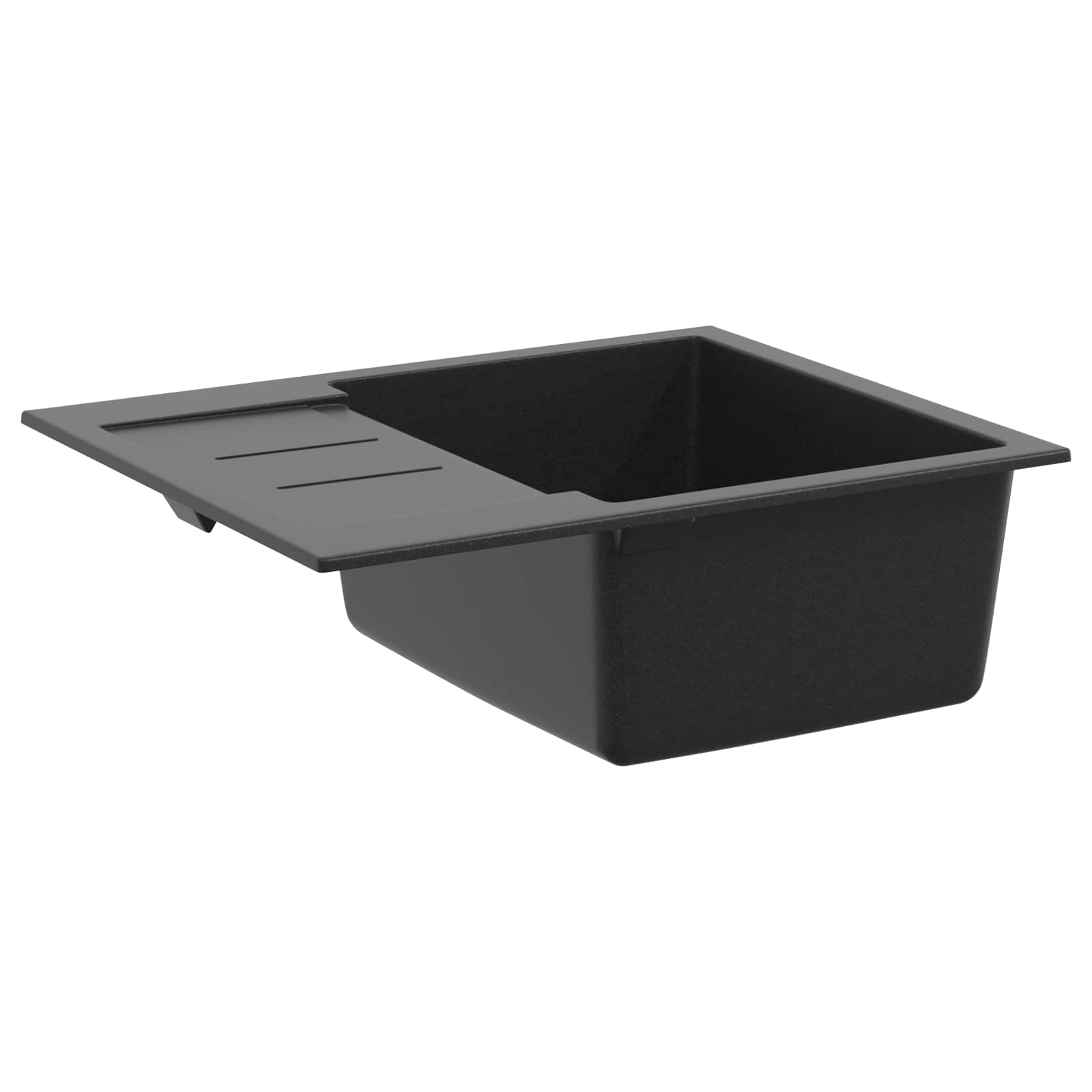 Waschbecken Schwarz 620 x 500 mm 80% Quarz und 20% Harz