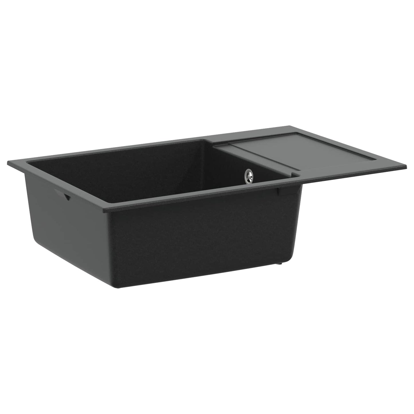 Waschbecken Schwarz 780 x 500 mm 80% Quarz und 20% Harz