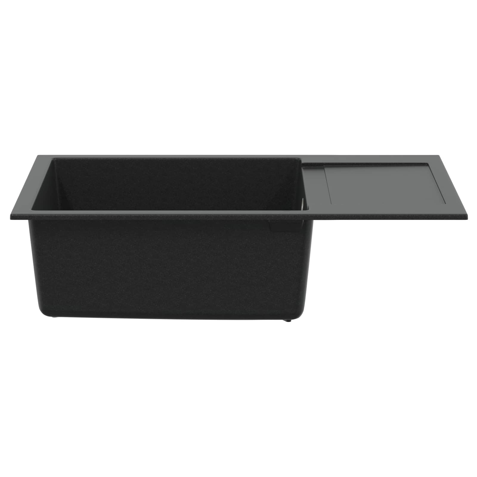 Waschbecken Schwarz 780 x 500 mm 80% Quarz und 20% Harz