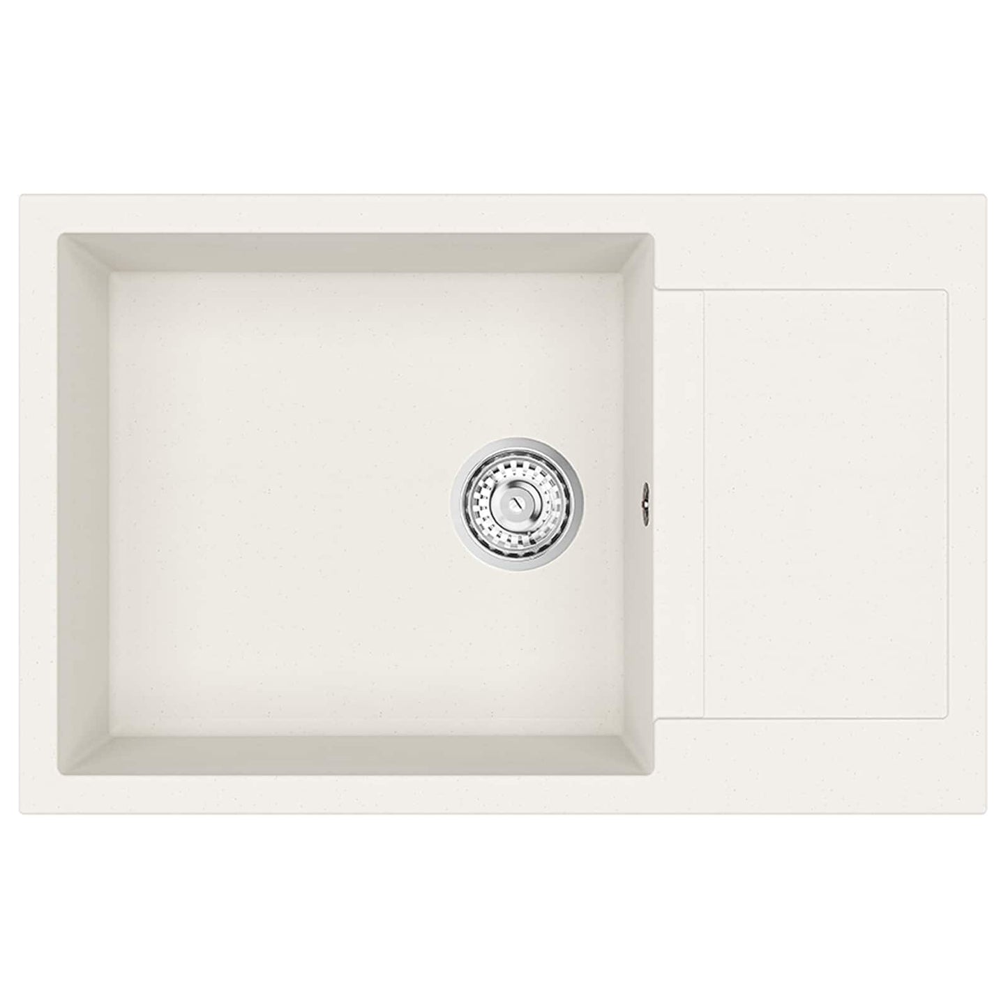 Waschbecken Weiß 780 x 500 mm 80% Quarz und 20% Harz
