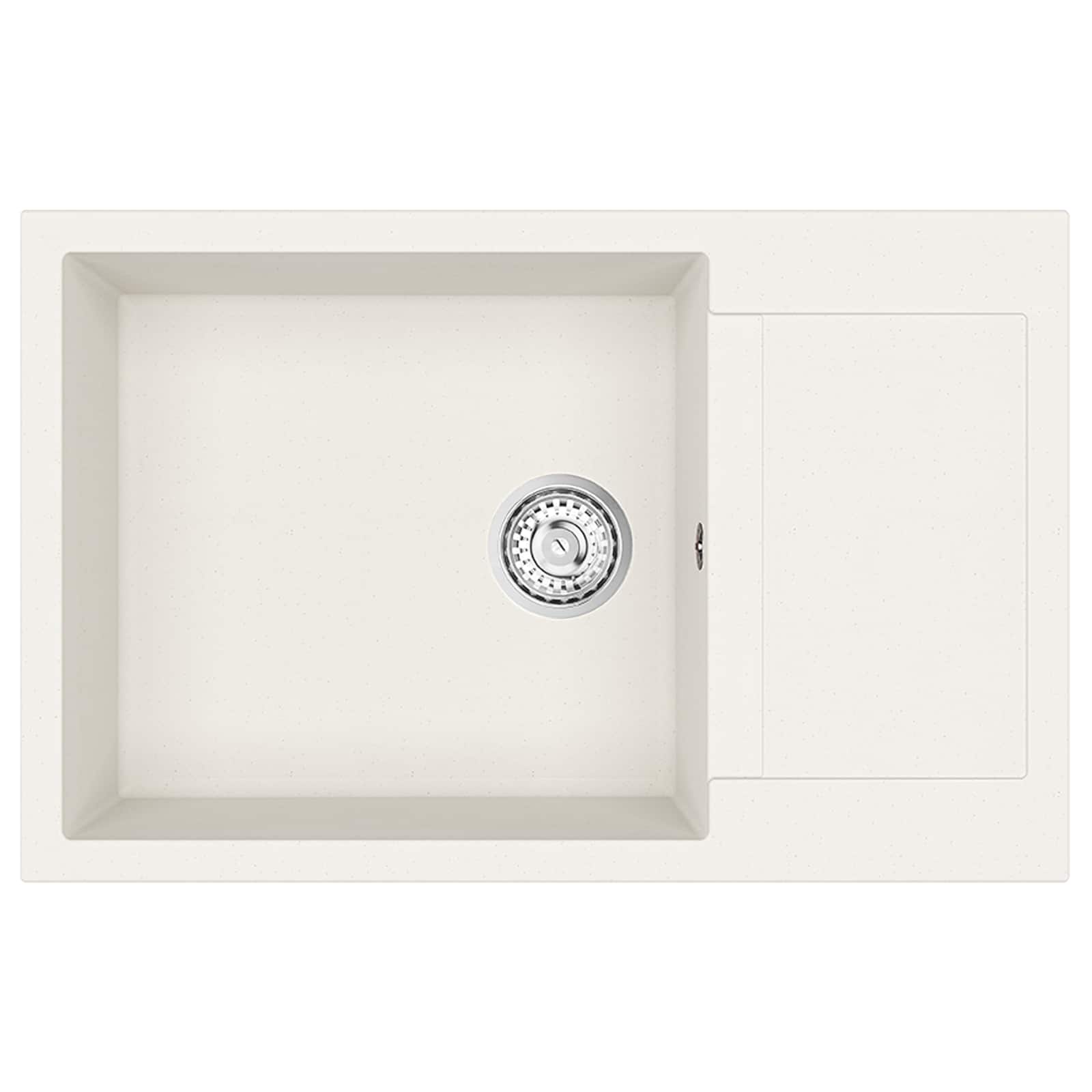 Waschbecken Weiß 780 x 500 mm 80% Quarz und 20% Harz