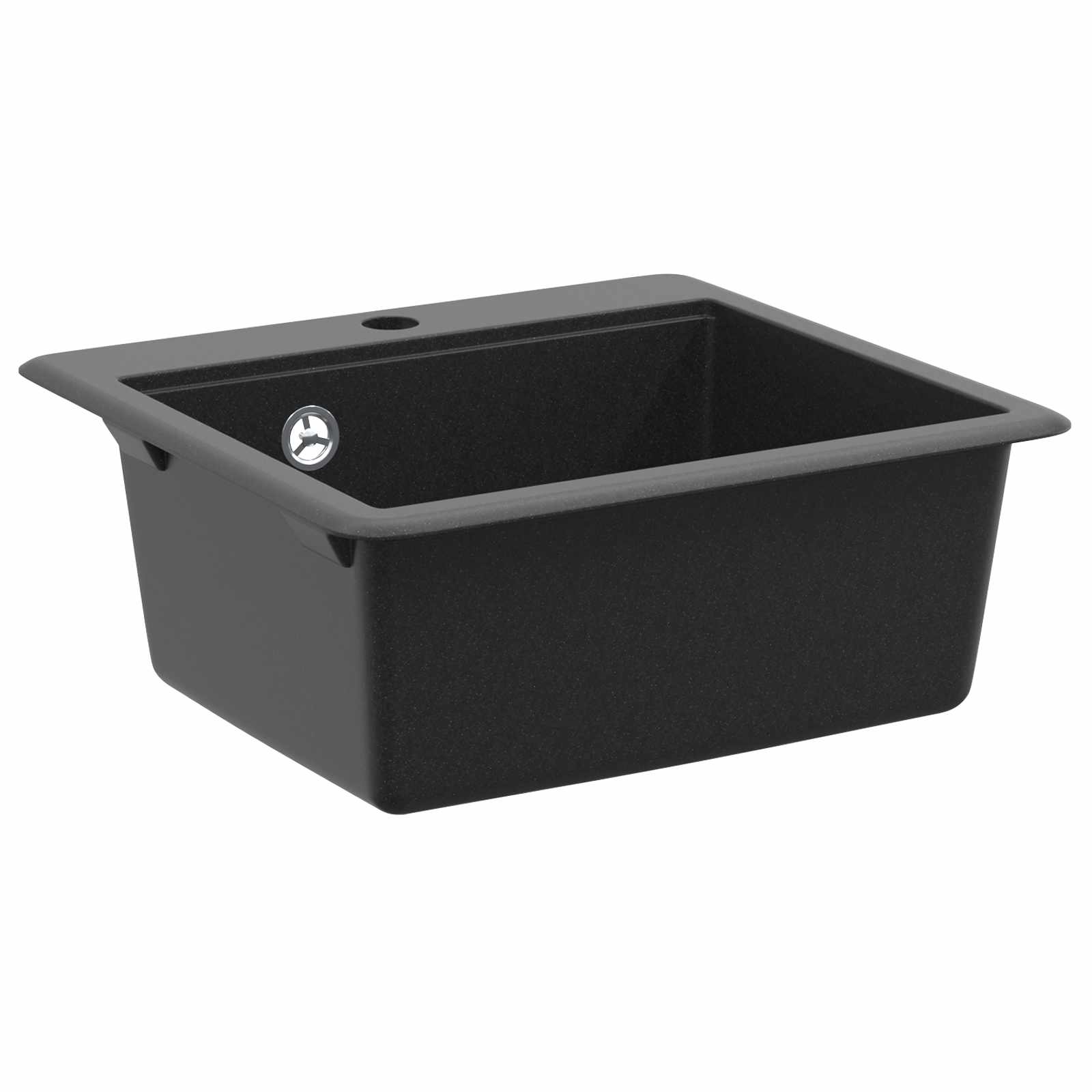 Waschbecken 80% Quarz und 20% Harz 470 x 440 mm Schwarz