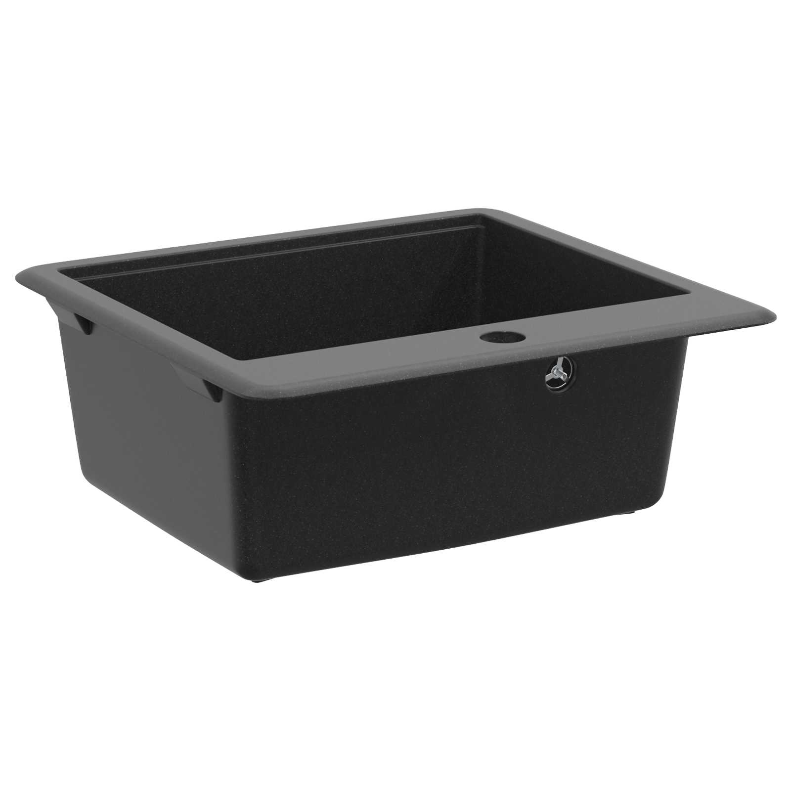 Waschbecken 80% Quarz und 20% Harz 470 x 440 mm Schwarz
