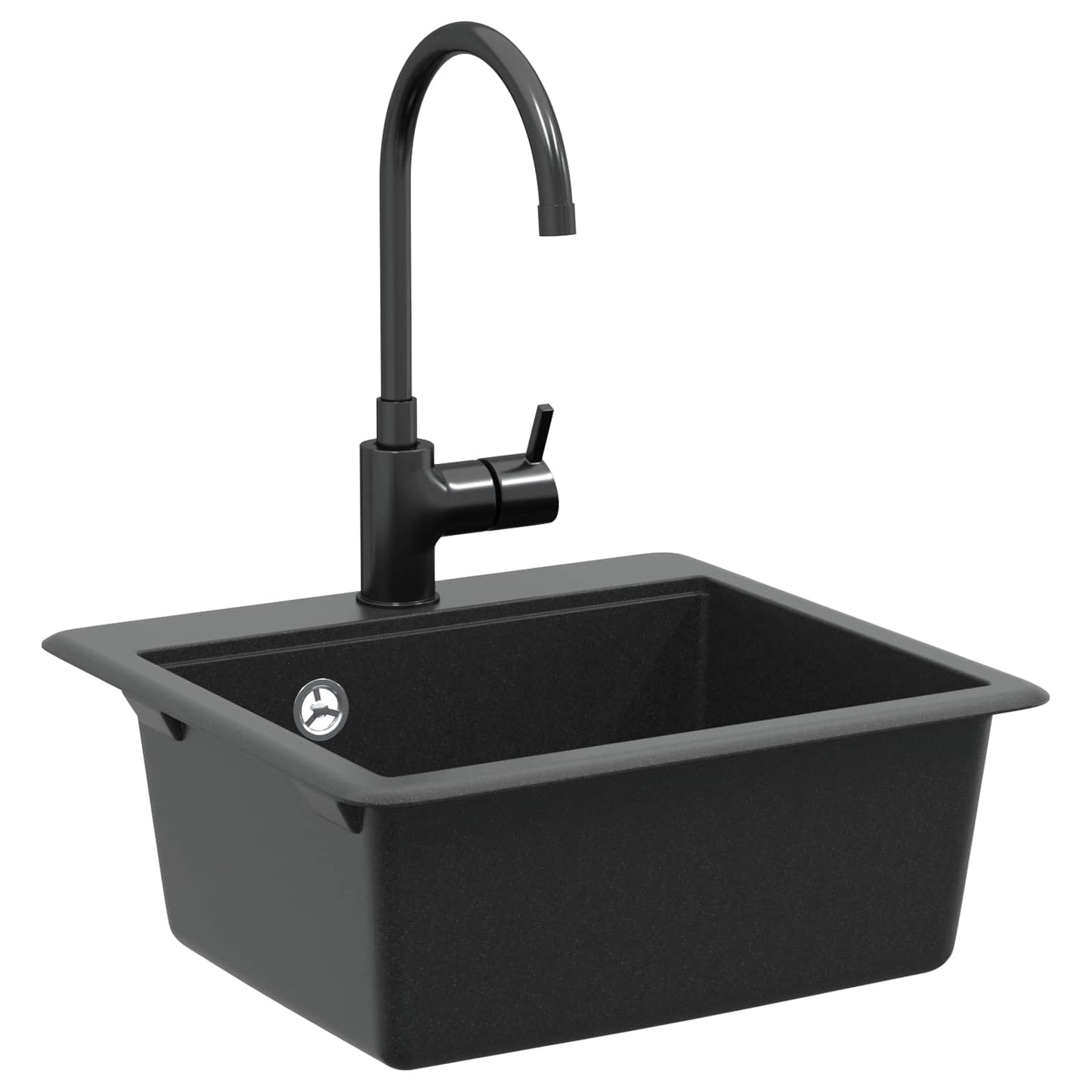 Waschbecken 80% Quarz und 20% Harz 470 x 440 mm Schwarz