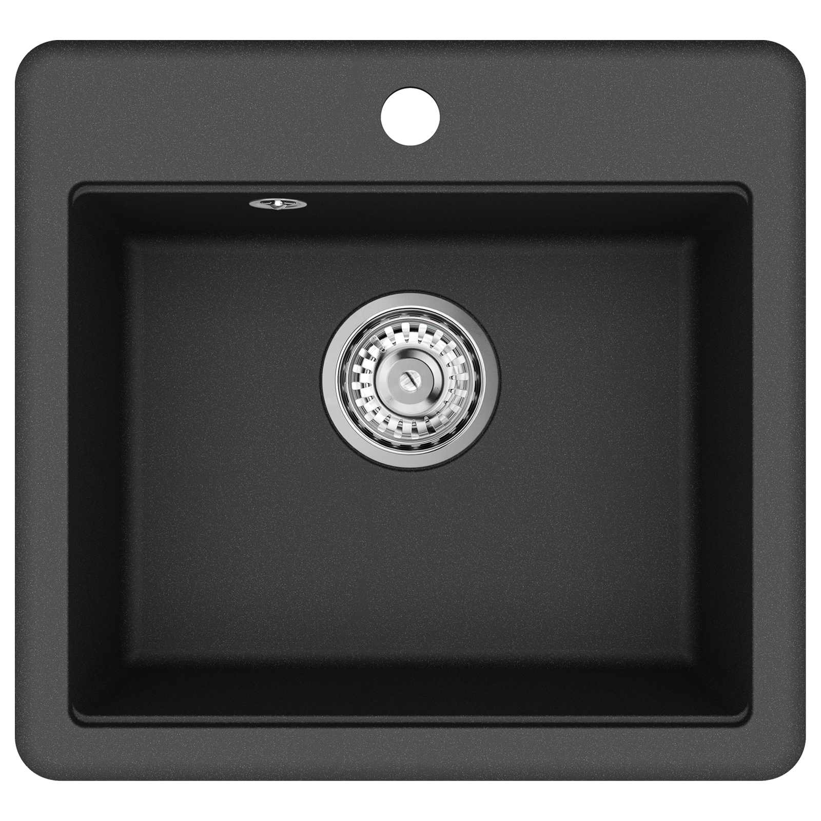 Waschbecken 80% Quarz und 20% Harz 470 x 440 mm Schwarz