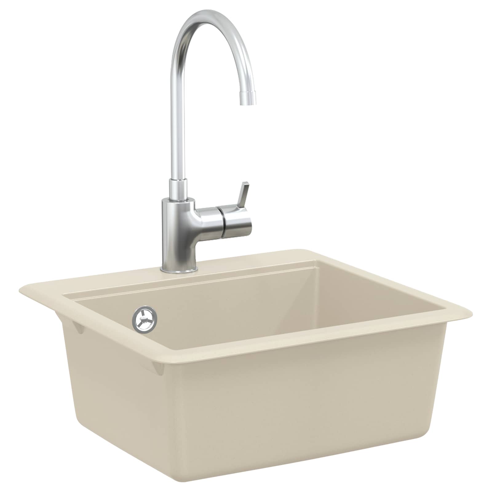 Waschbecken 80% Quarz und 20% Harz 470 x 440 mm Beige