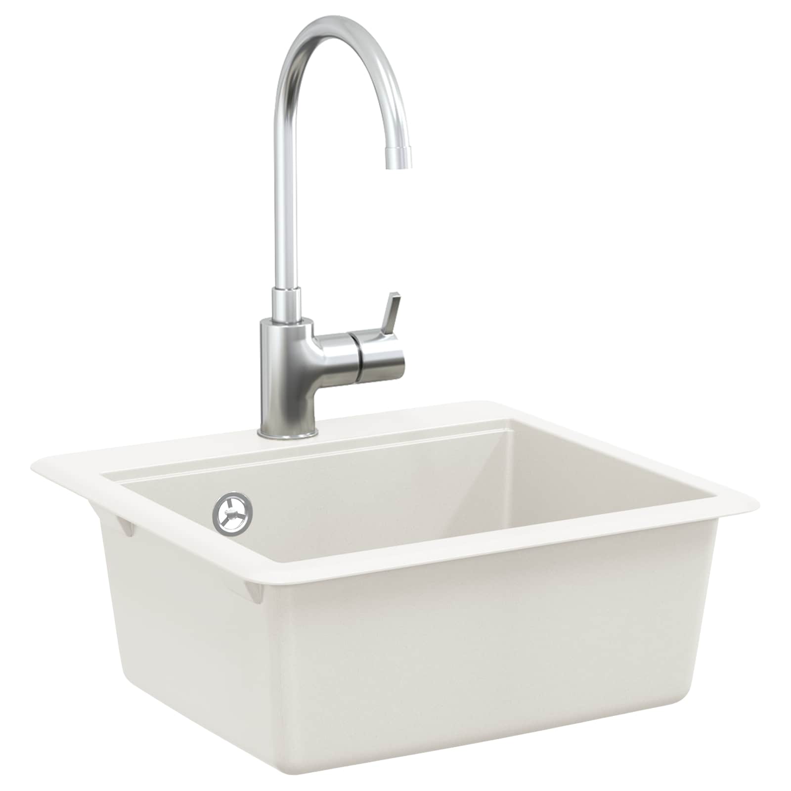 Waschbecken 80% Quarz und 20% Harz 470 x 440 mm Weiß